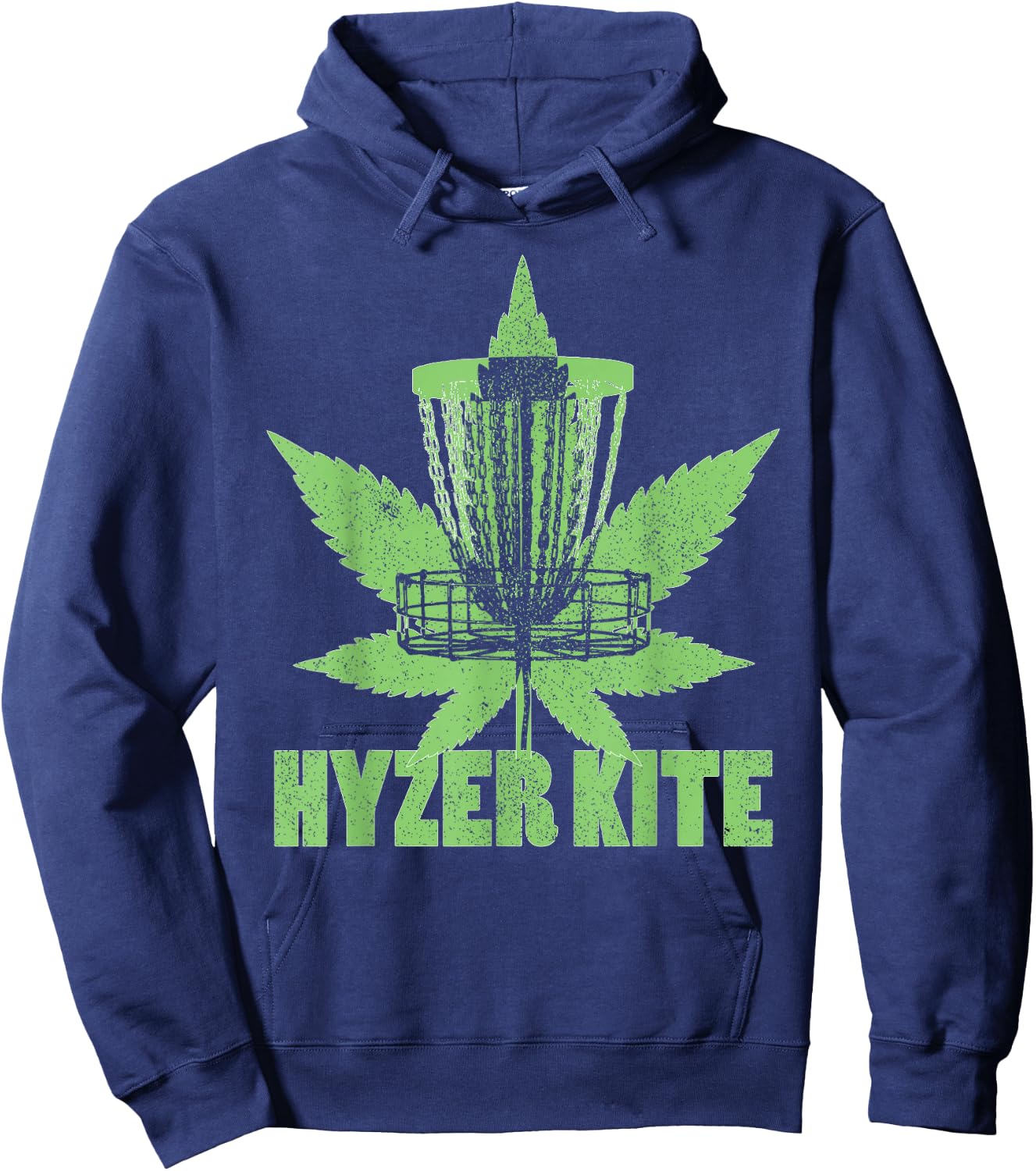 Funny Disc Golf Marijuana Weed Pot Smoker High As A Kite Pun Hoodie - Hoodie | Navy