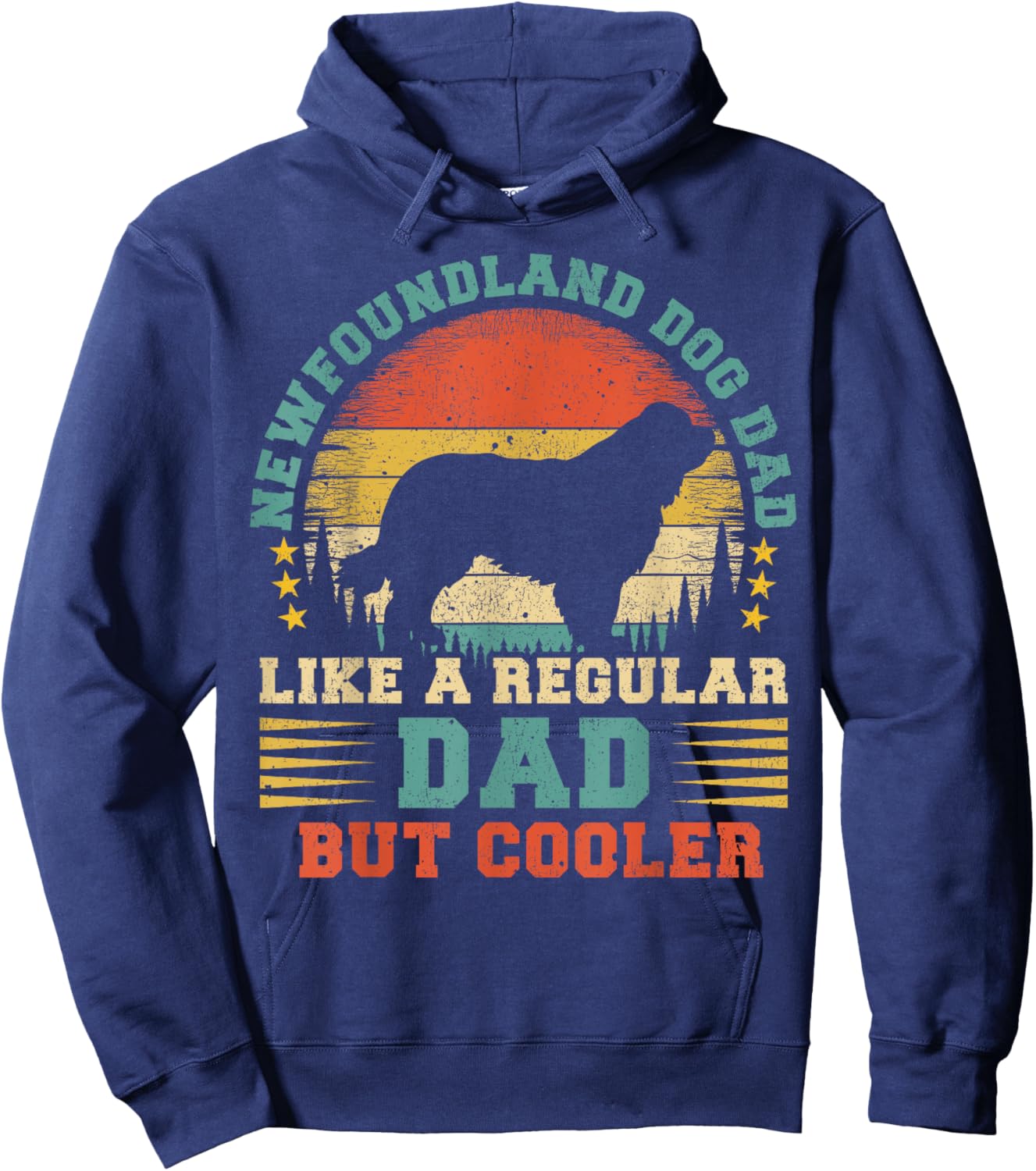 Newfoundland Dog Dad Like A Regular Dad Father's Day Women Kids Hoodie - Hoodie | Navy