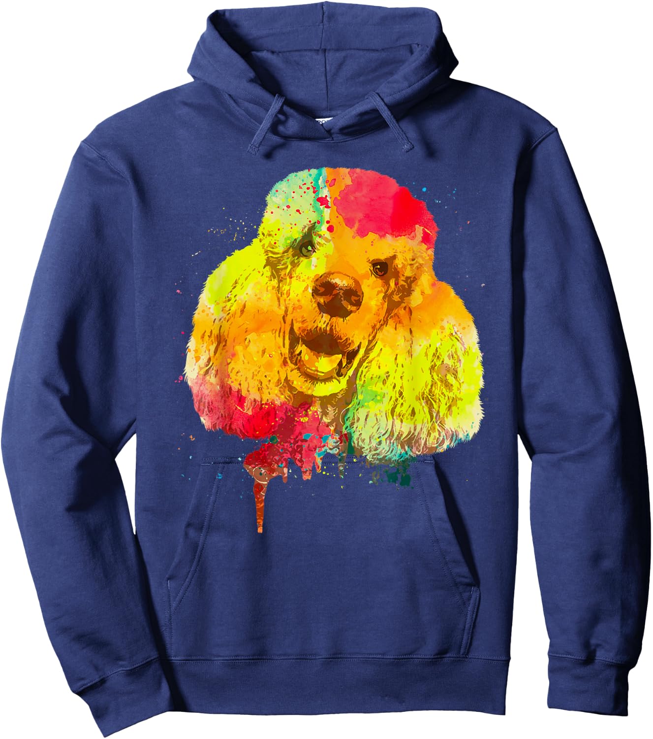 Cool Poodle Art Women Colorful Dog Poodle Lovers Hoodie - Hoodie | Navy