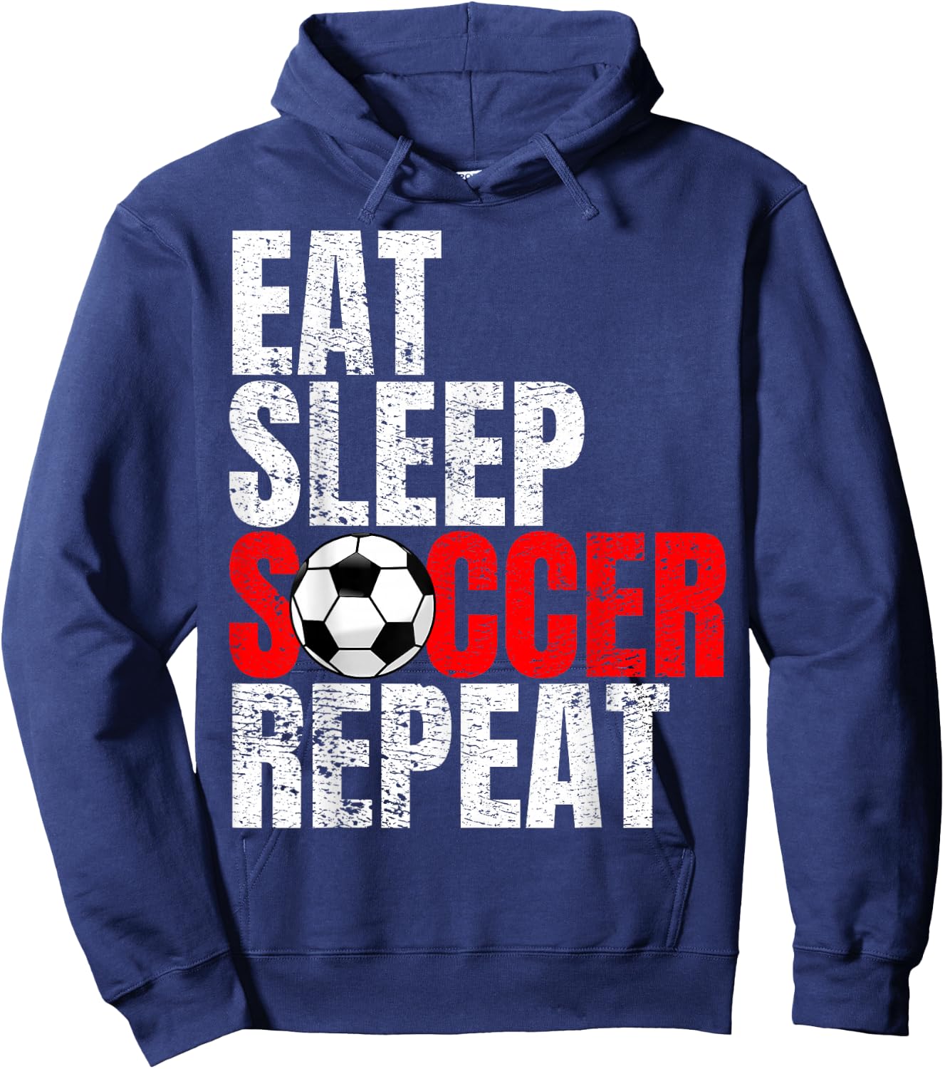 Soccer, Eat Sleep Soccer Repeat Hoodie - Hoodie | Navy