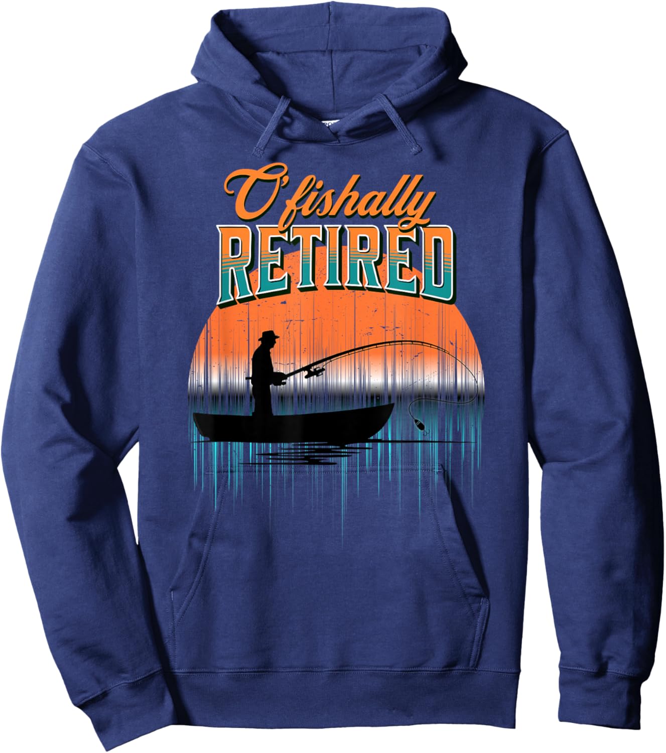 Cool Retirement Ofishally Retired Fisherman's Retired Hoodie - Hoodie | Navy