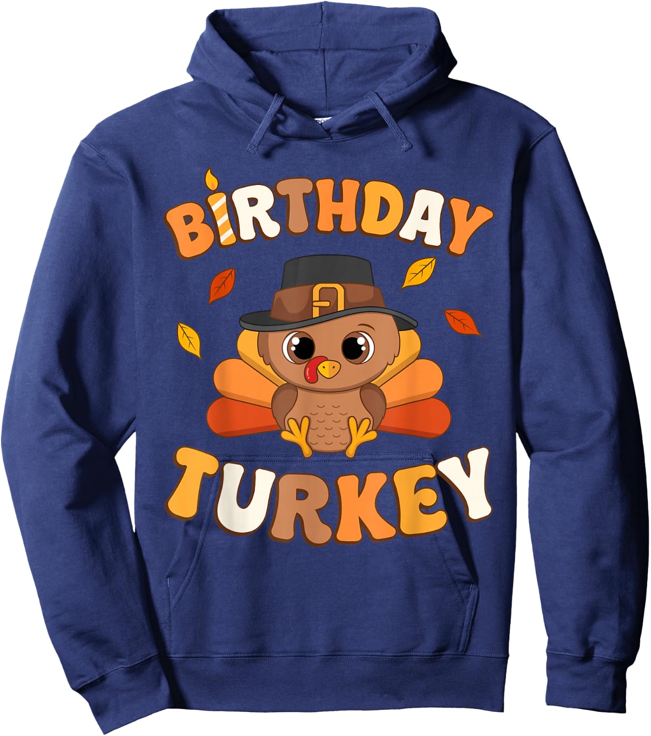 Thanksgiving Birthday Turkey BDay Party Toddler Boy Girl Hoodie - Hoodie | Navy