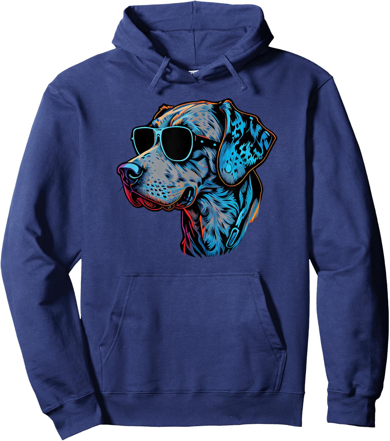 Dad Mom Cool Dog Sunglasses - Catahoula Leopard Hoodie - Hoodie | Navy