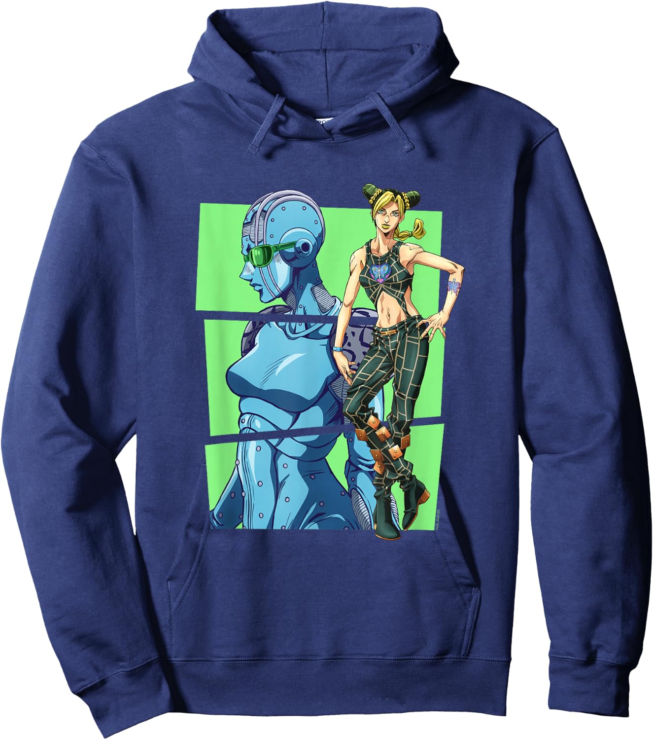 JoJo's Bizarre Adventure Part 6 Jolyne & Stone Ocean Blocks Hoodie - Hoodie | Navy