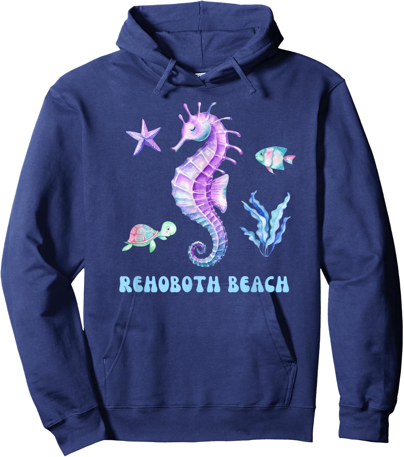 Rehoboth Beach Delaware Vacation Cute Purple Women Girls Hoodie - Hoodie | Navy