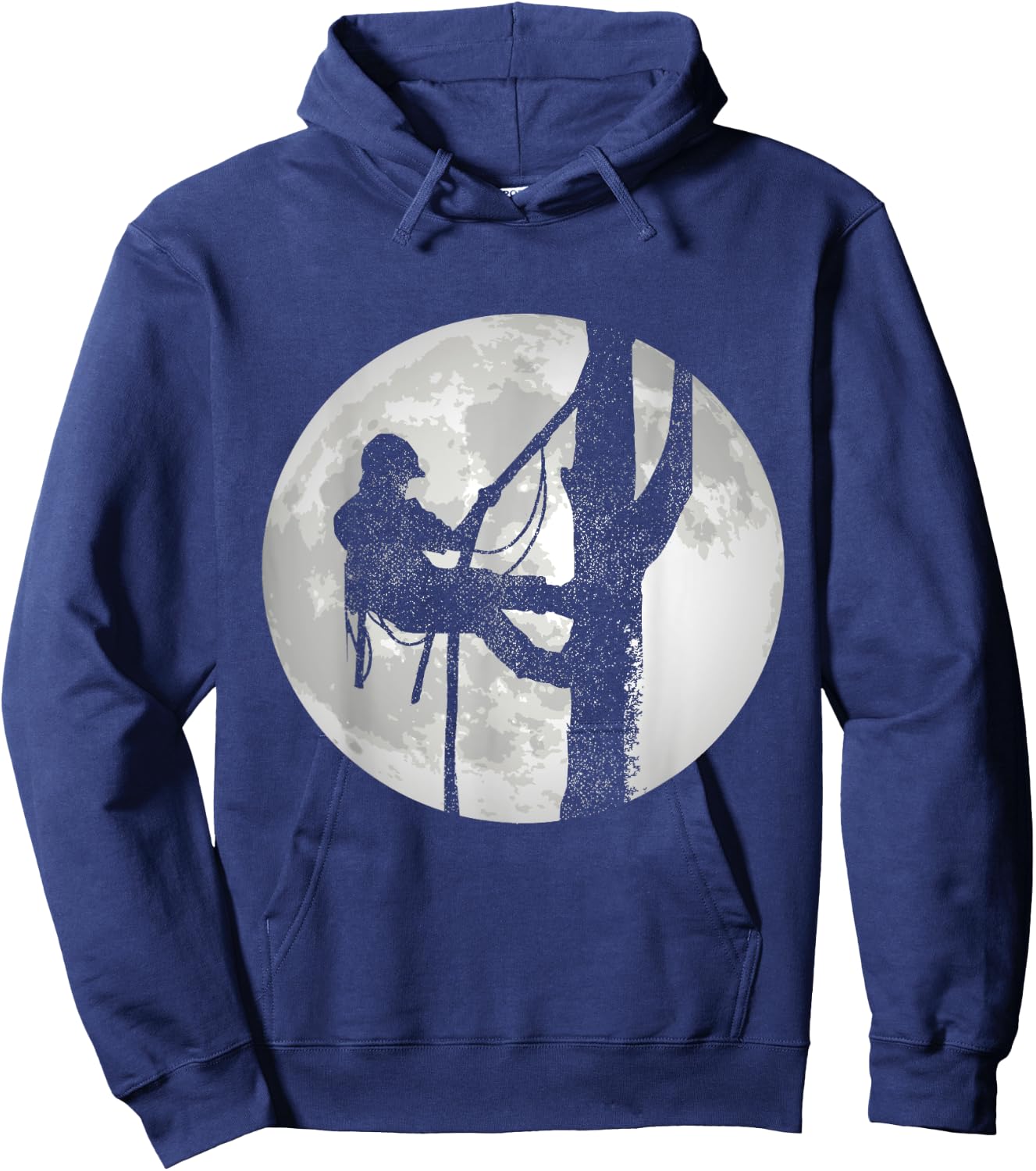 Outdoorsman Lumberjack Tree Climber Moon Logger Arborist Hoodie - Hoodie | Navy