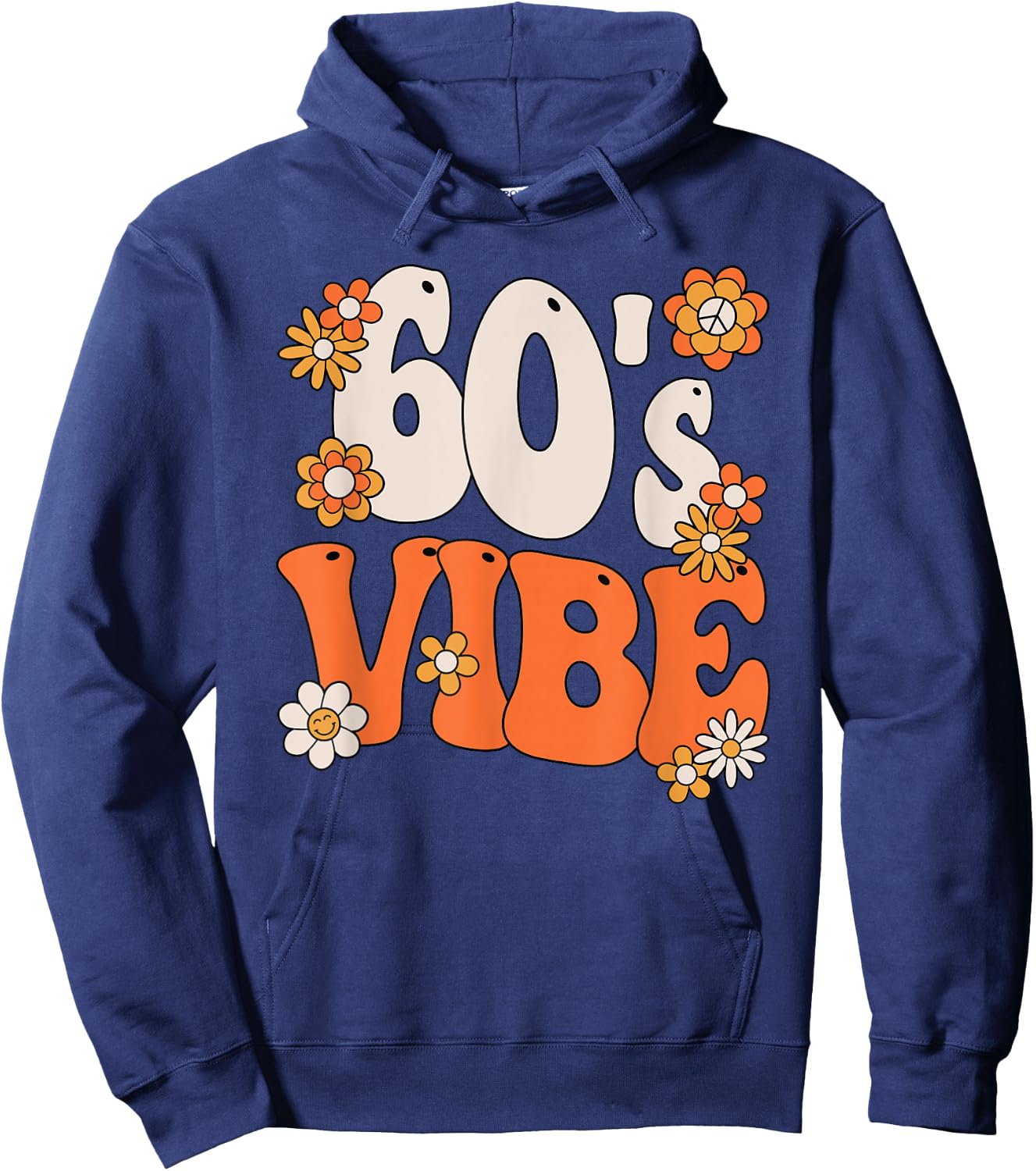 60s Vibe Costume 60s Party Outfit Groovy Hippie Peace Retro Hoodie - Hoodie | Navy