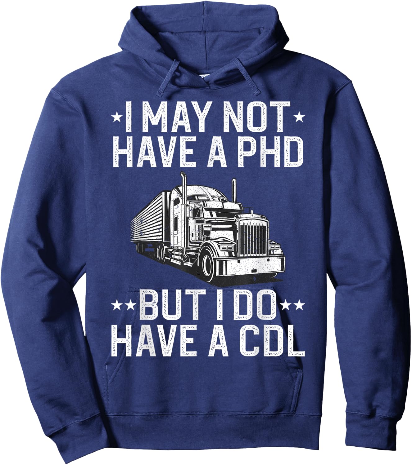 Funny Trucker Design Women CDL Truck Driver Trucker Hoodie - Hoodie | Navy