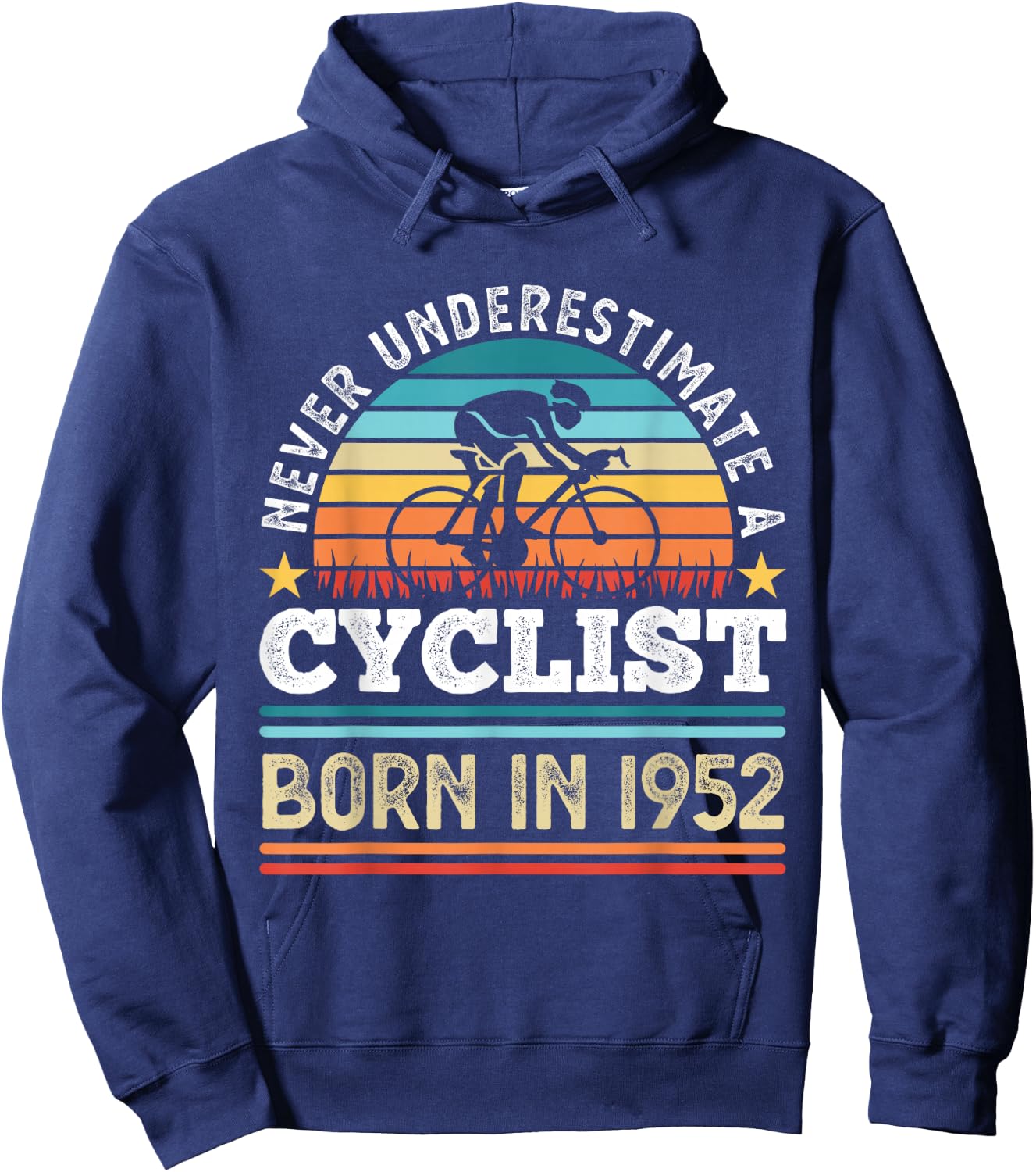 Cyclist born in 1952 70th Birthday Cycling Gift Hoodie - Hoodie | Navy