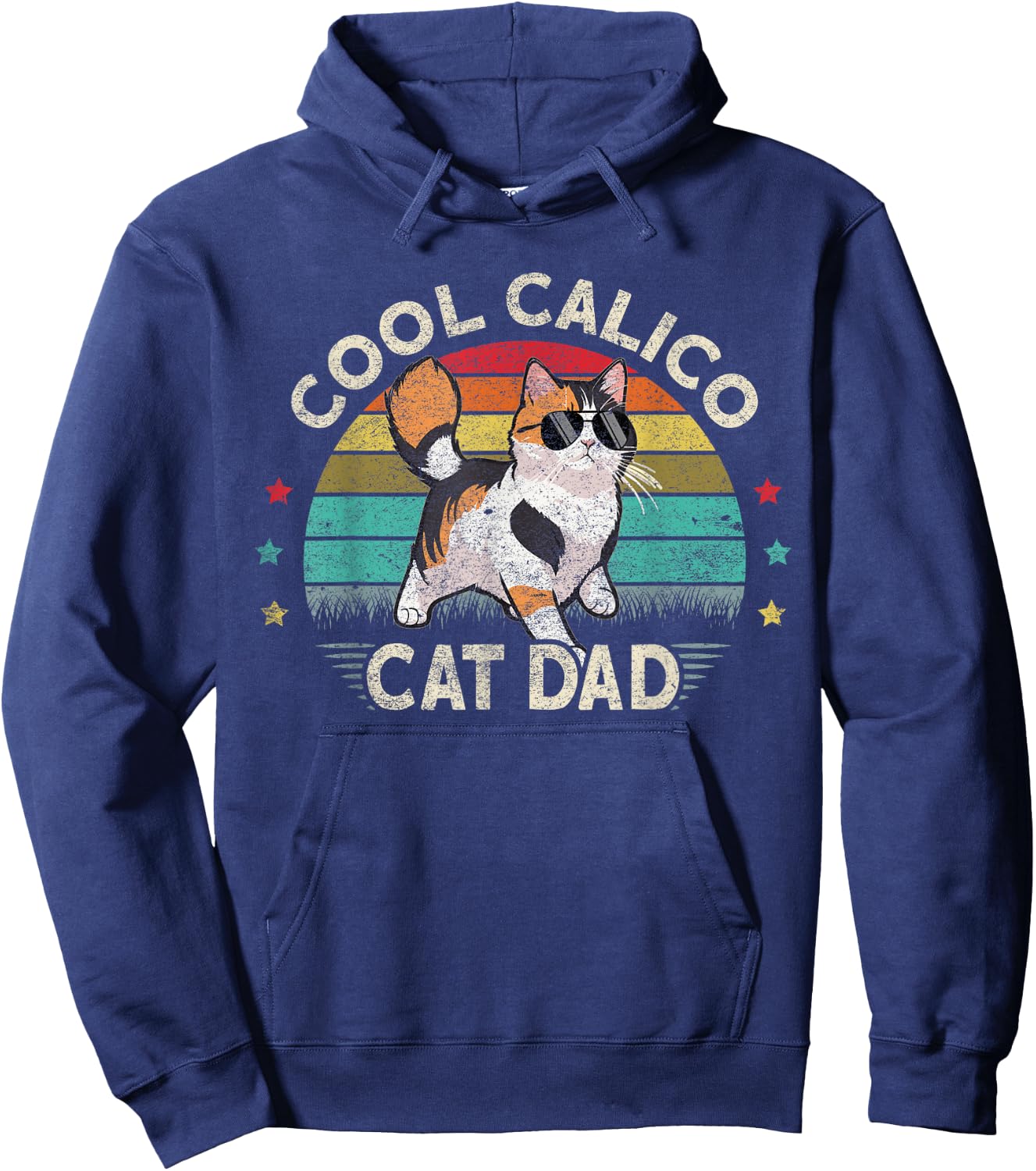 Caliby Female Plush Stuff Tricolor Dilute Calico Cat Hoodie - Hoodie | Navy