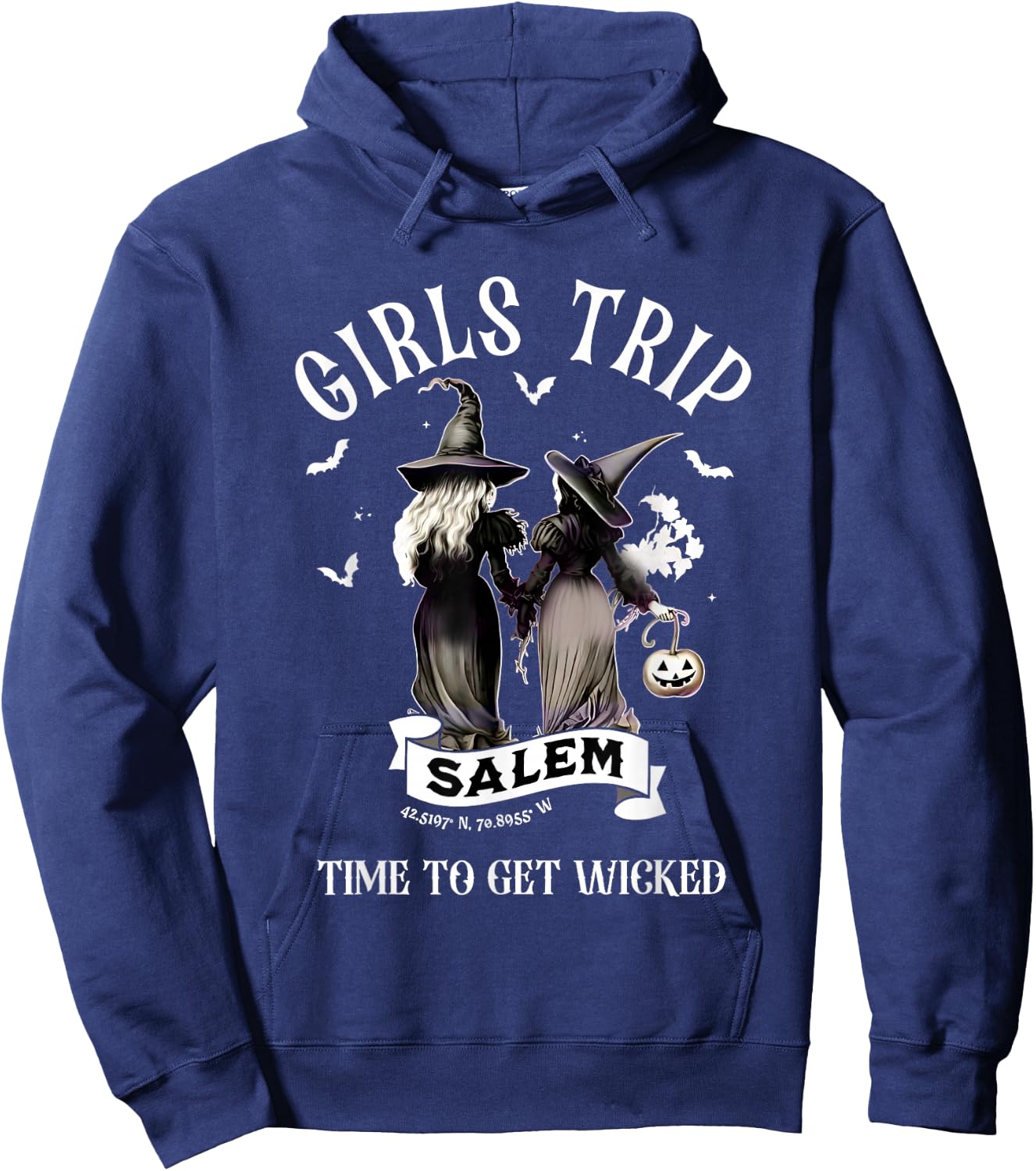 Girls Trip Salem Vintage Halloween Hoodie - Hoodie | Navy