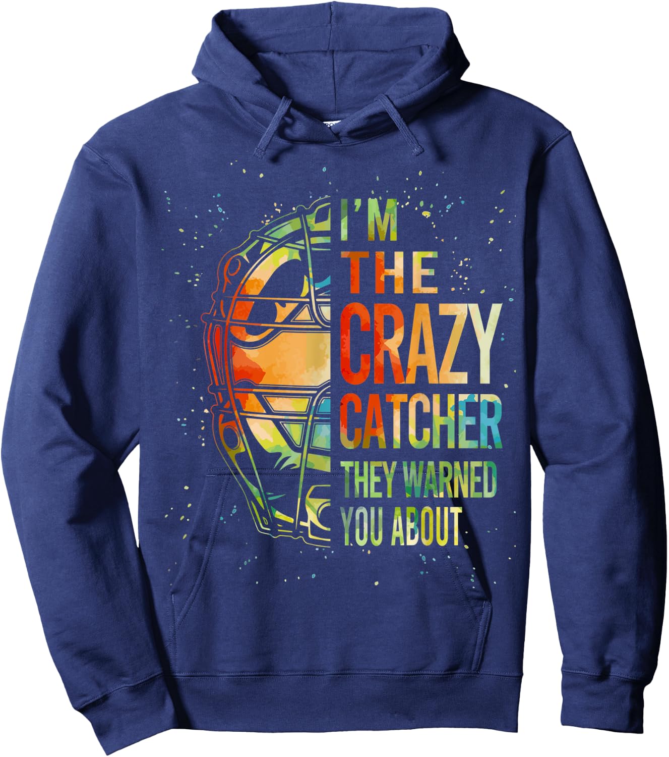 Cute Softball-Shirt Crazy Catcher Gift Funny Youth Teen Girl Hoodie - Hoodie | Navy