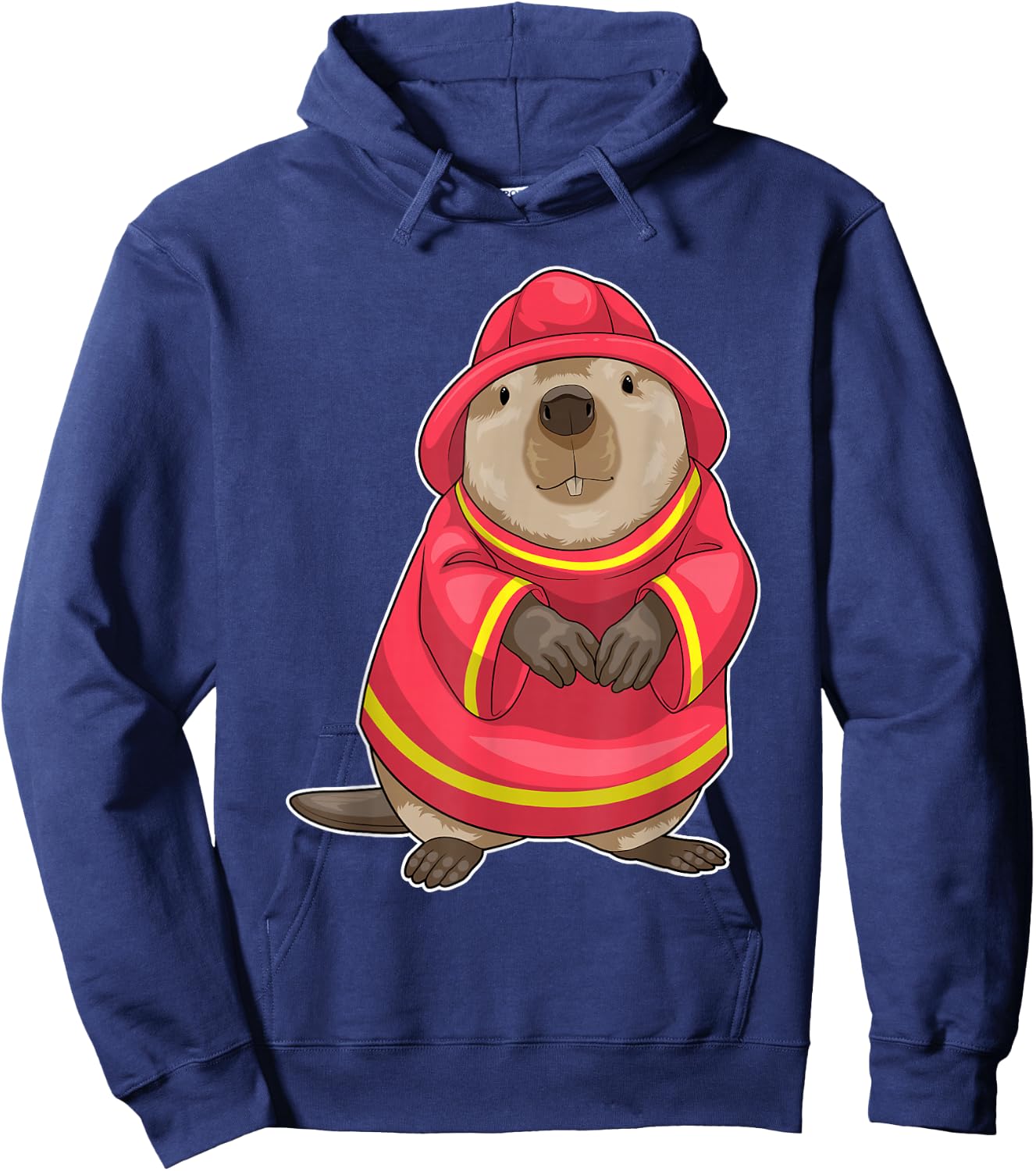 Beaver Firefighter Fire helmet Fire department Hoodie - Hoodie | Navy