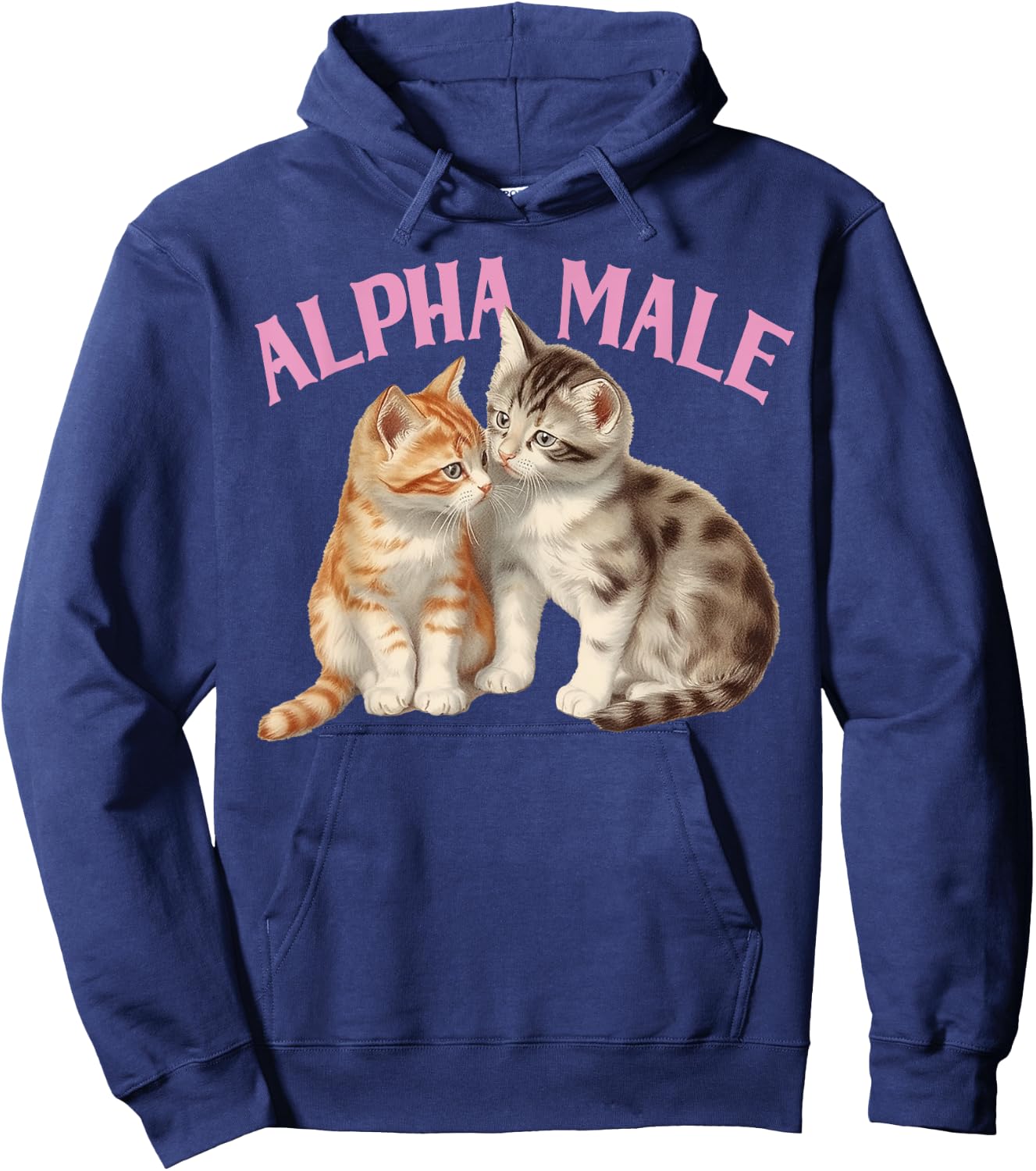 Alpha Cat Male Unicorn Ironic Humor Funny Kitten Weird Y2K Hoodie - Hoodie | Navy