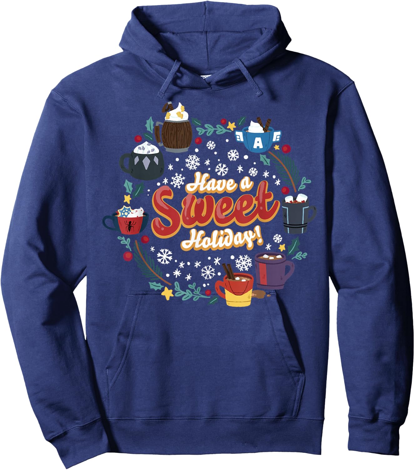 Marvel Avengers Christmas Hot Chocolate Have a Sweet Holiday Hoodie - Hoodie | Navy