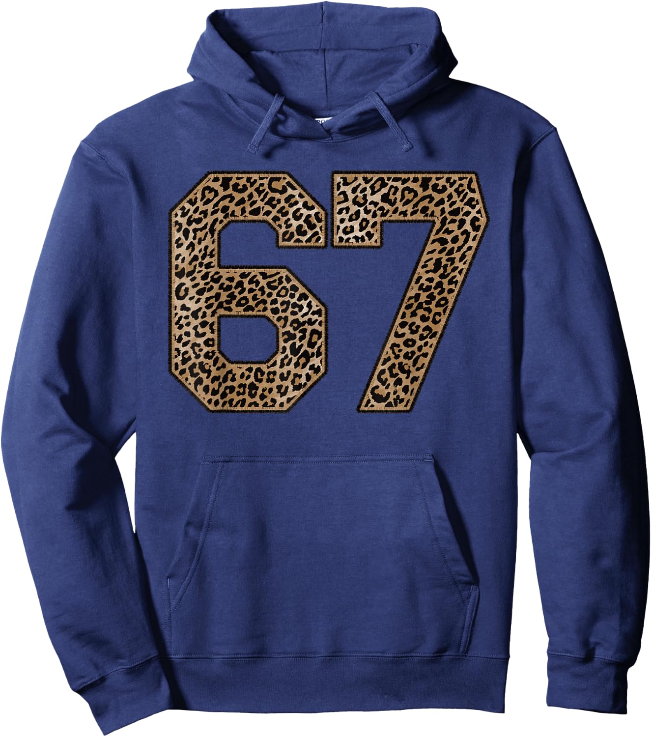 Leopard Number 67 Athlete Sports Jersey Supporter Fanwear Hoodie - Hoodie | Navy