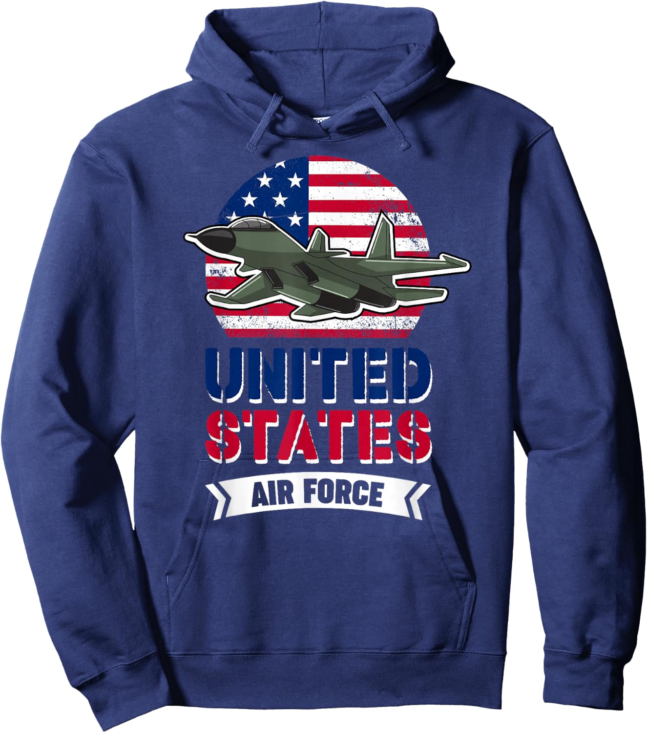 United States Air Force | US American Flag | Plane Fighter Hoodie - Hoodie | Navy