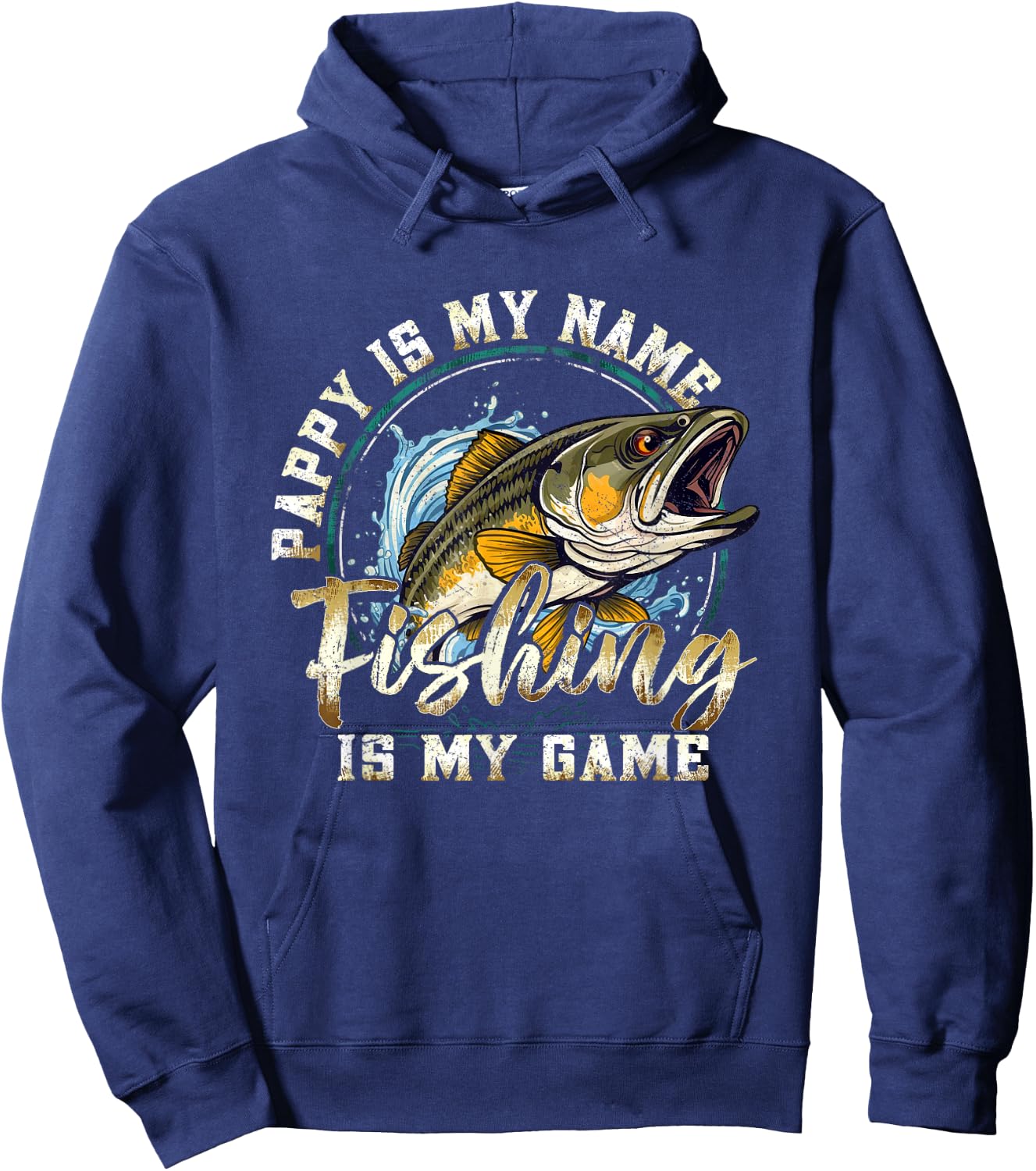 Pappy Is My Name Fishing Is My Game Gift Fish Lovers Hoodie - Hoodie | Navy