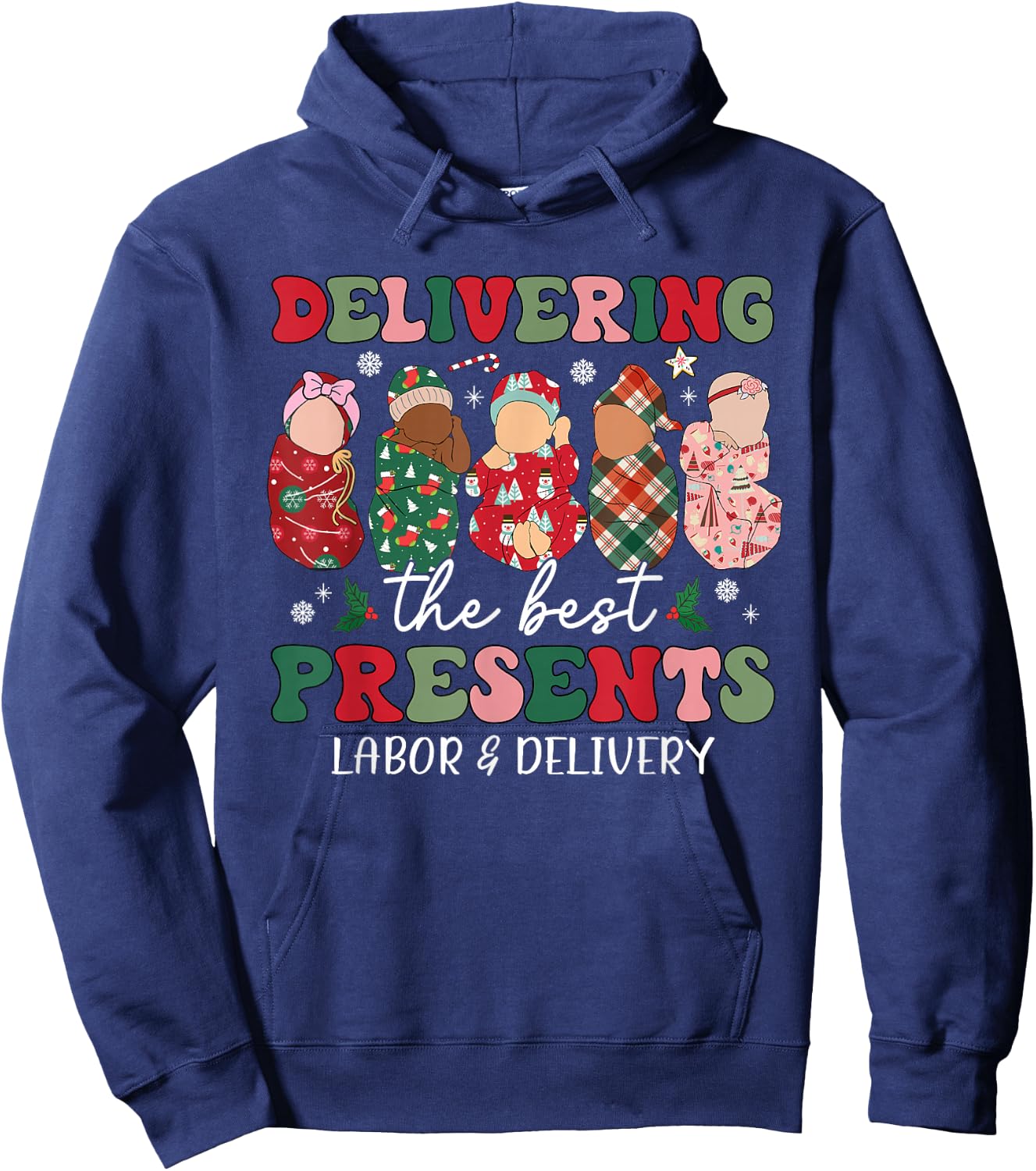 Delivering The Best Presents Labor Delivery Nurse Christmas Hoodie - Hoodie | Navy