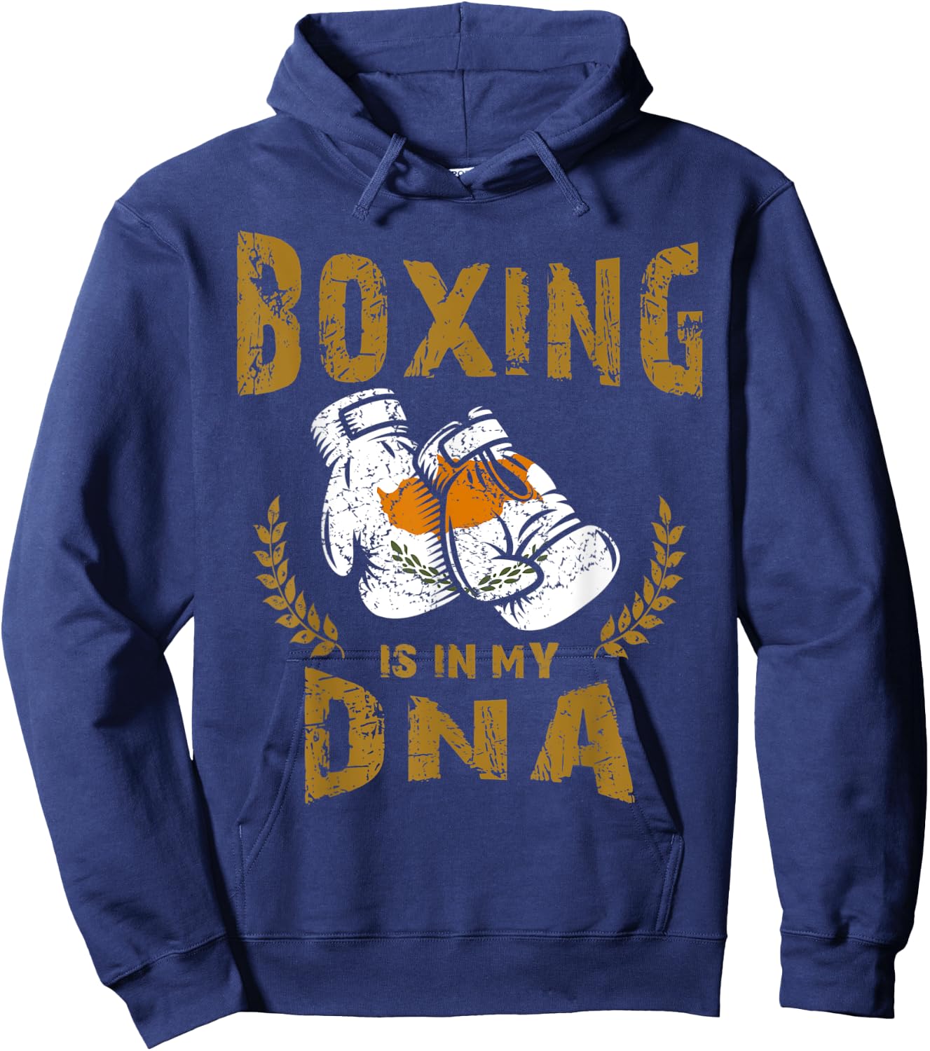 Boxing is in my D-N-A Cyprus Flag Boxing Gloves Hoodie - Hoodie | Navy