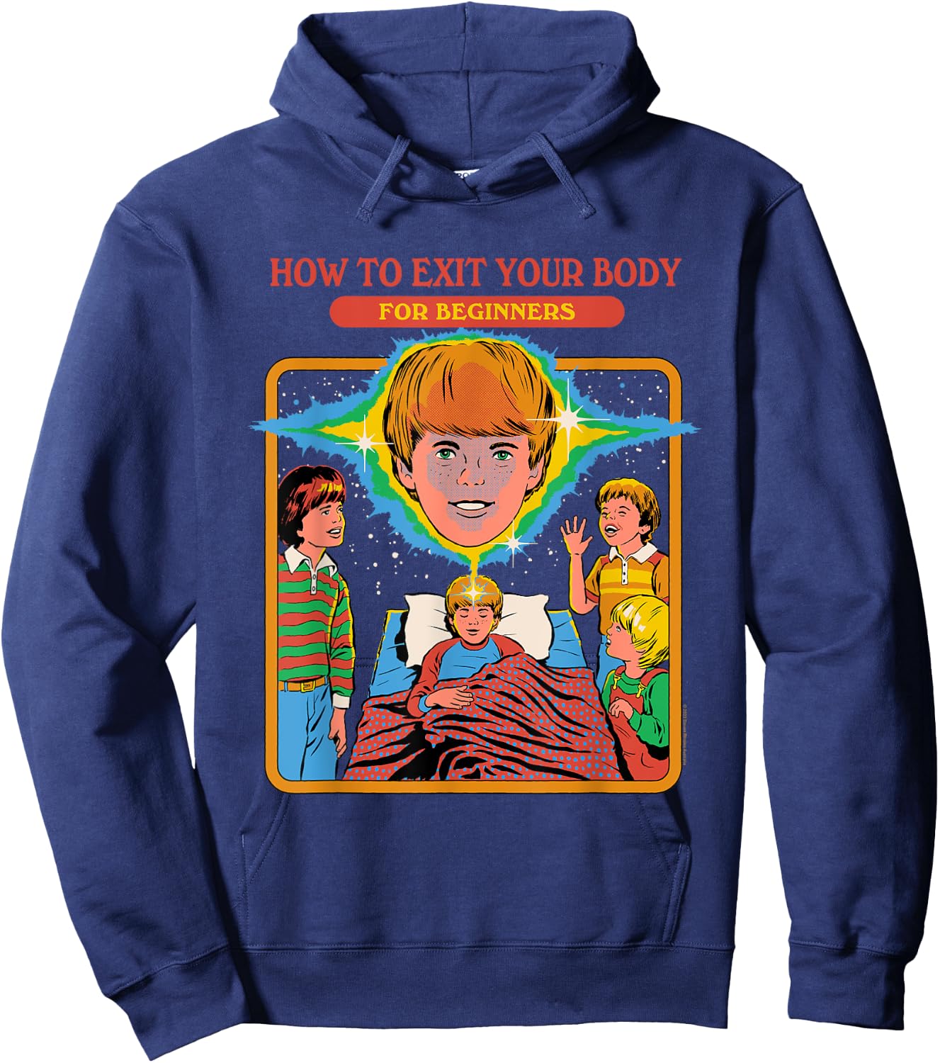 Steven Rhodes How to Exit Your Body Retro Dark Humor Hoodie - Hoodie | Navy