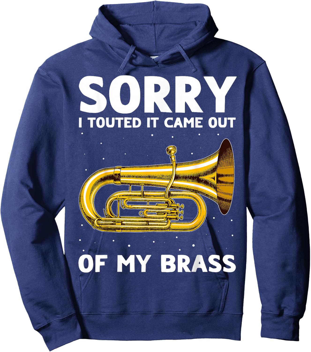 French Horn Double Tonguing Mellophone Player Hoodie - Hoodie | Navy