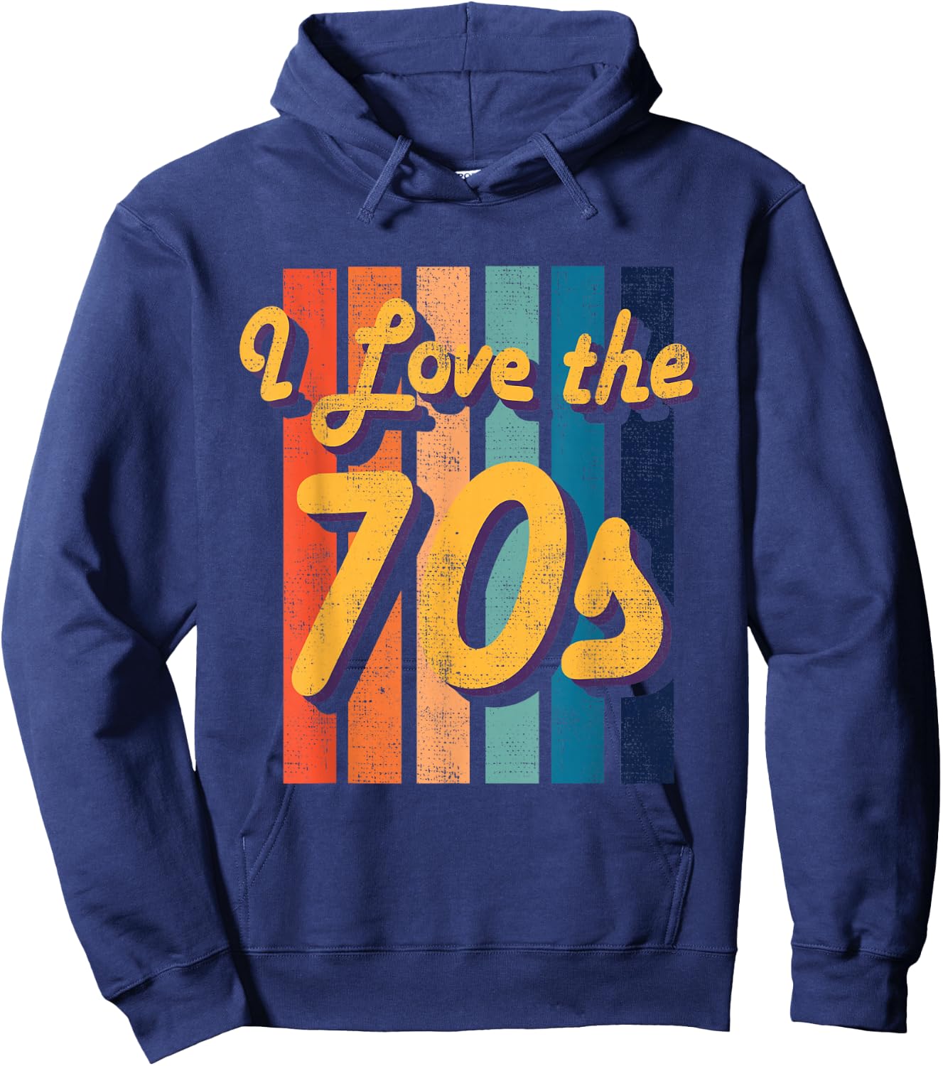 I love the 70s 1970s Retro Vintage hippie Hoodie - Hoodie | Navy
