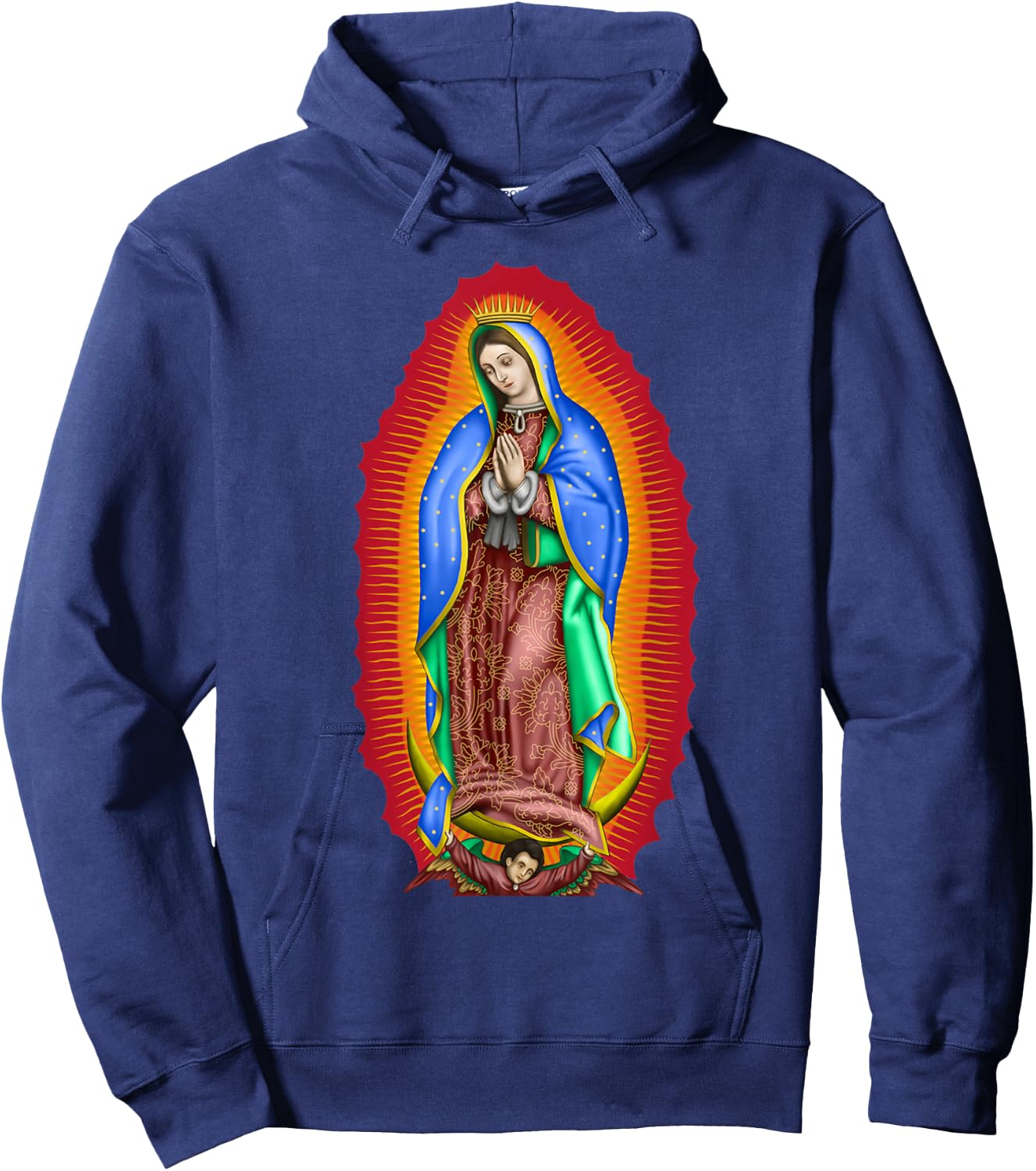 Virgen de Guadalupe Our Lady of Guadalupe Catholic Mary Hoodie - Hoodie | Navy