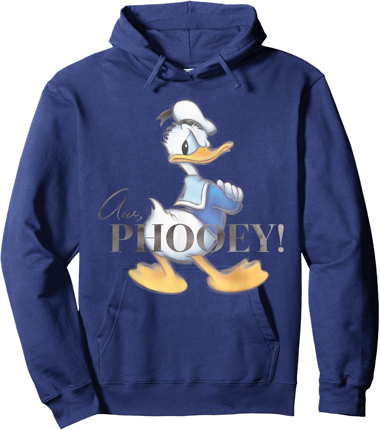 Disney 100 Anniversary Donald Duck D100 Quote Aw Phooey Small Hoodie - Hoodie | Navy