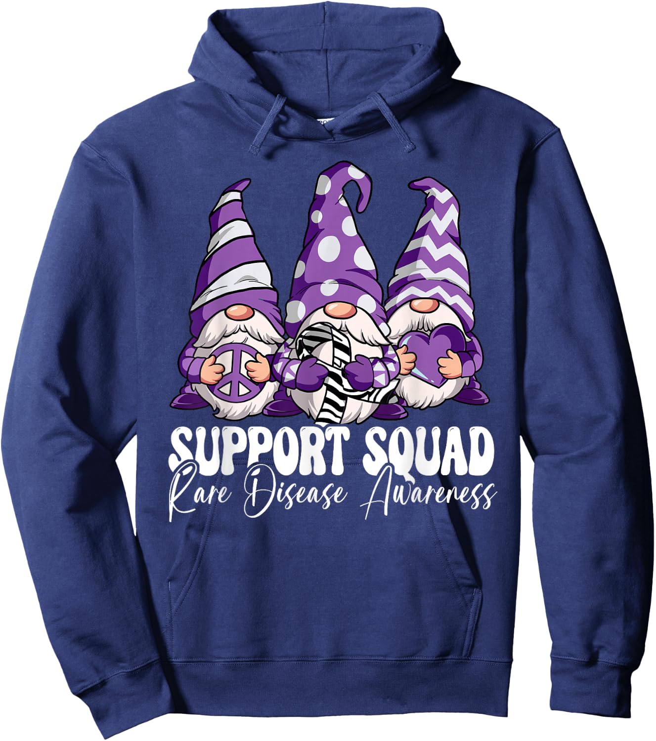 Support Squad Rare Disease Awareness Hoodie - Hoodie | Navy