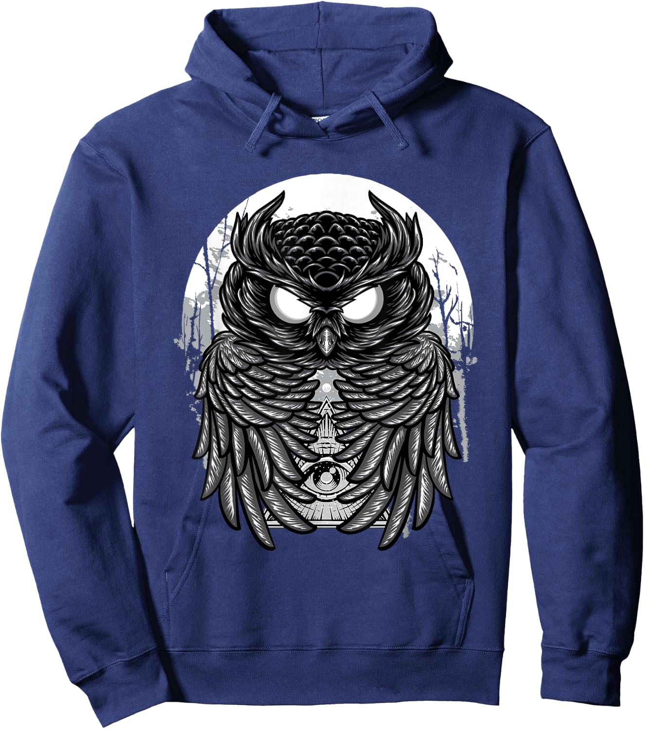 Spooky Midnight Owl - Goth Birds Animal Lover Ornithology Hoodie - Hoodie | Navy