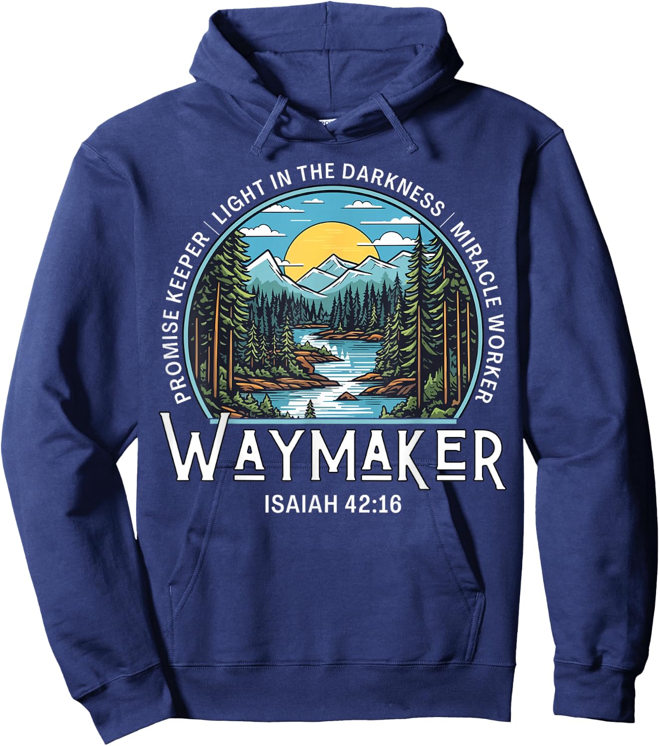 Waymaker Promise Keeper Miracle Worker Christian Bible Verse Hoodie - Hoodie | Navy