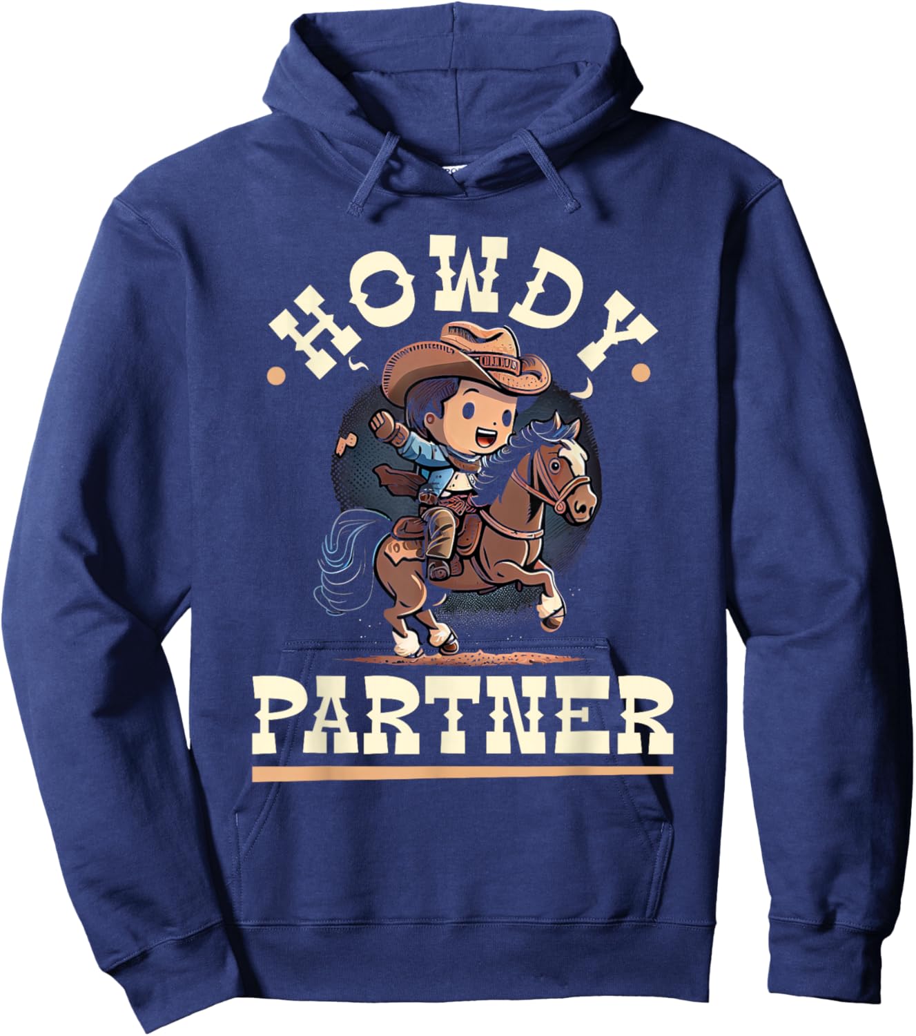 Howdy Partner, Cowboy Rodeo Toddler Boys Hoodie - Hoodie | Navy