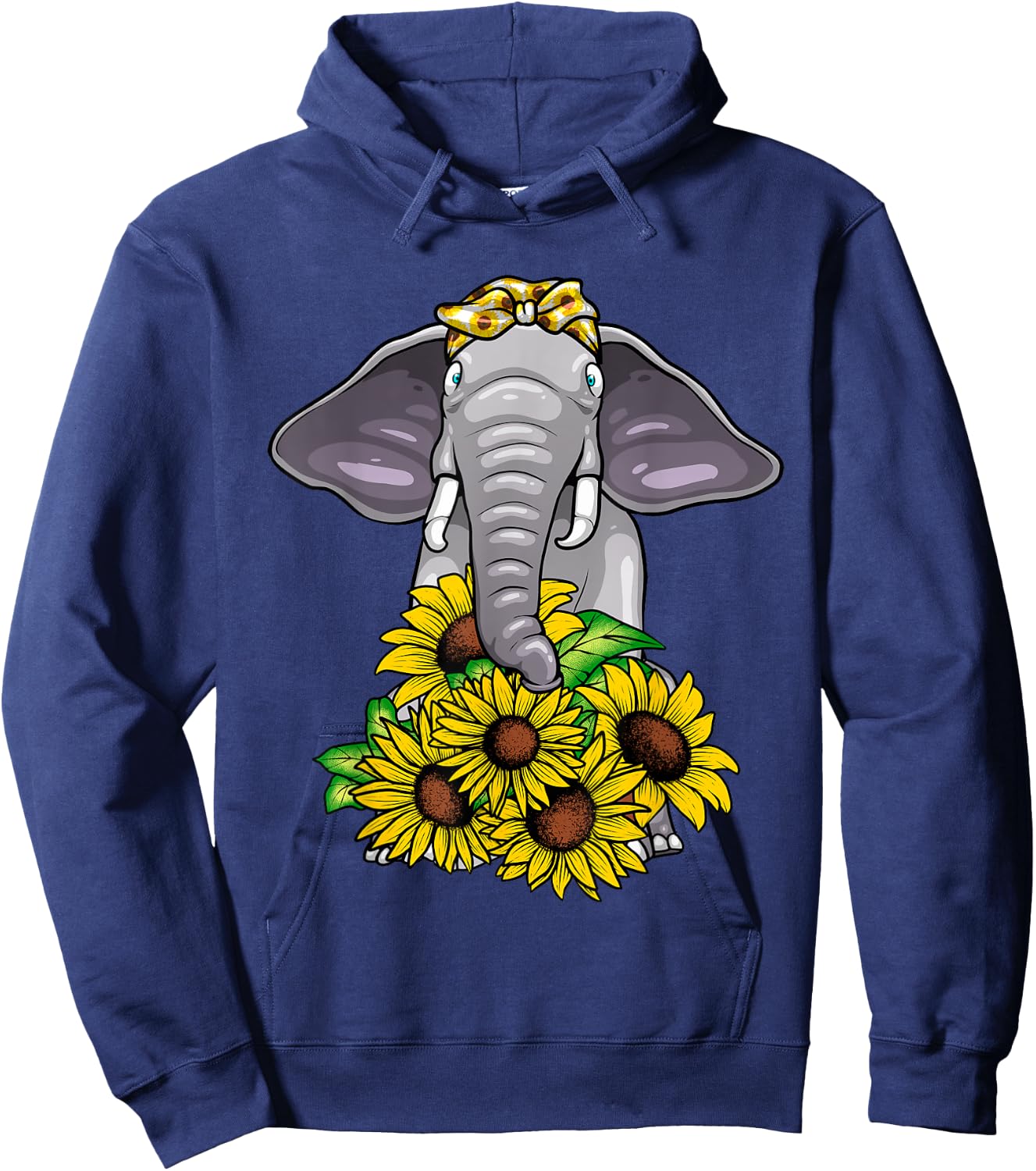 Cute Elephant Design Women Kids Elephant Zoo Animal Hoodie - Hoodie | Navy