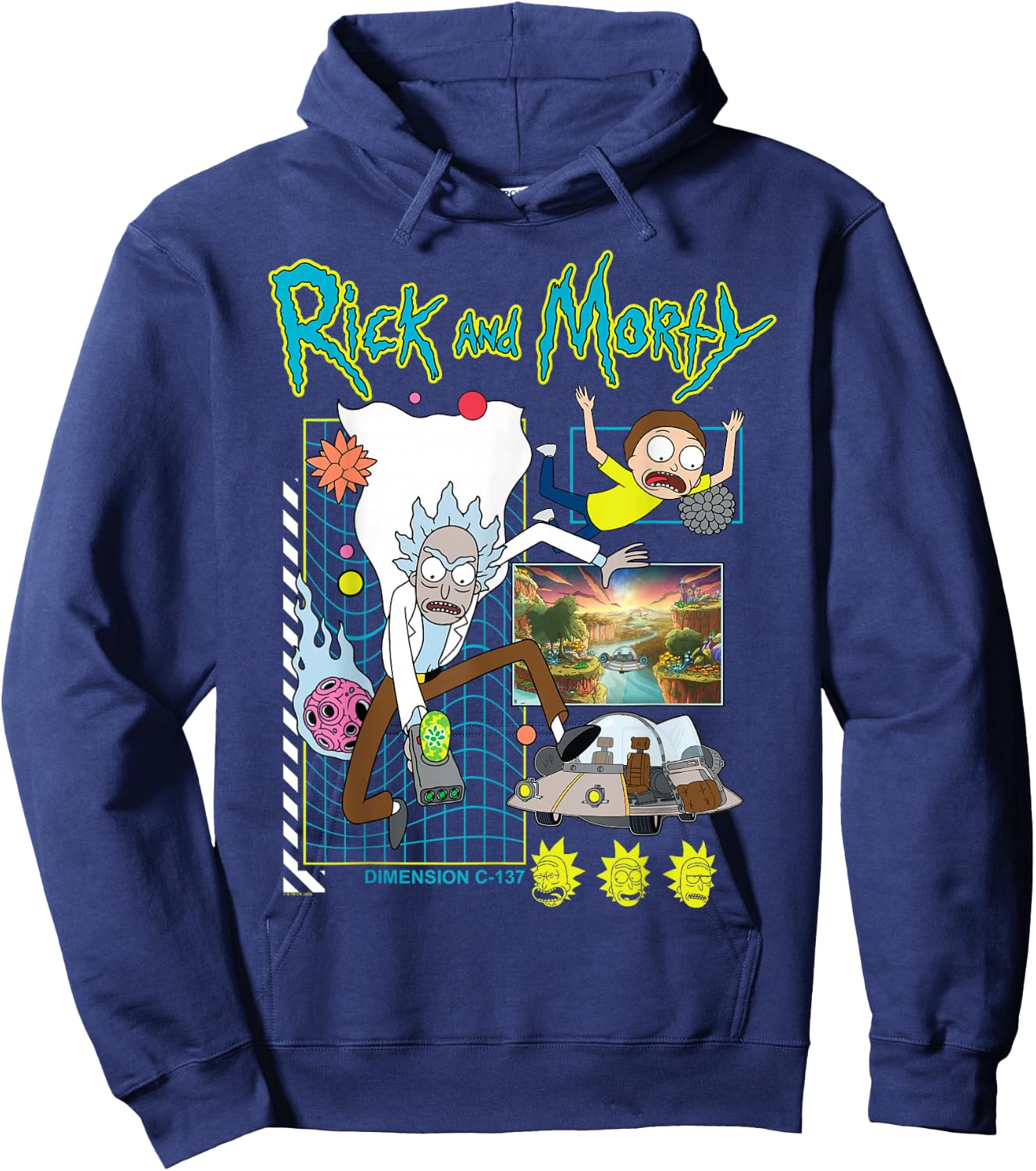 Rick and Morty Scene Adult Cartoon Fashion Hoodie - Hoodie | Navy