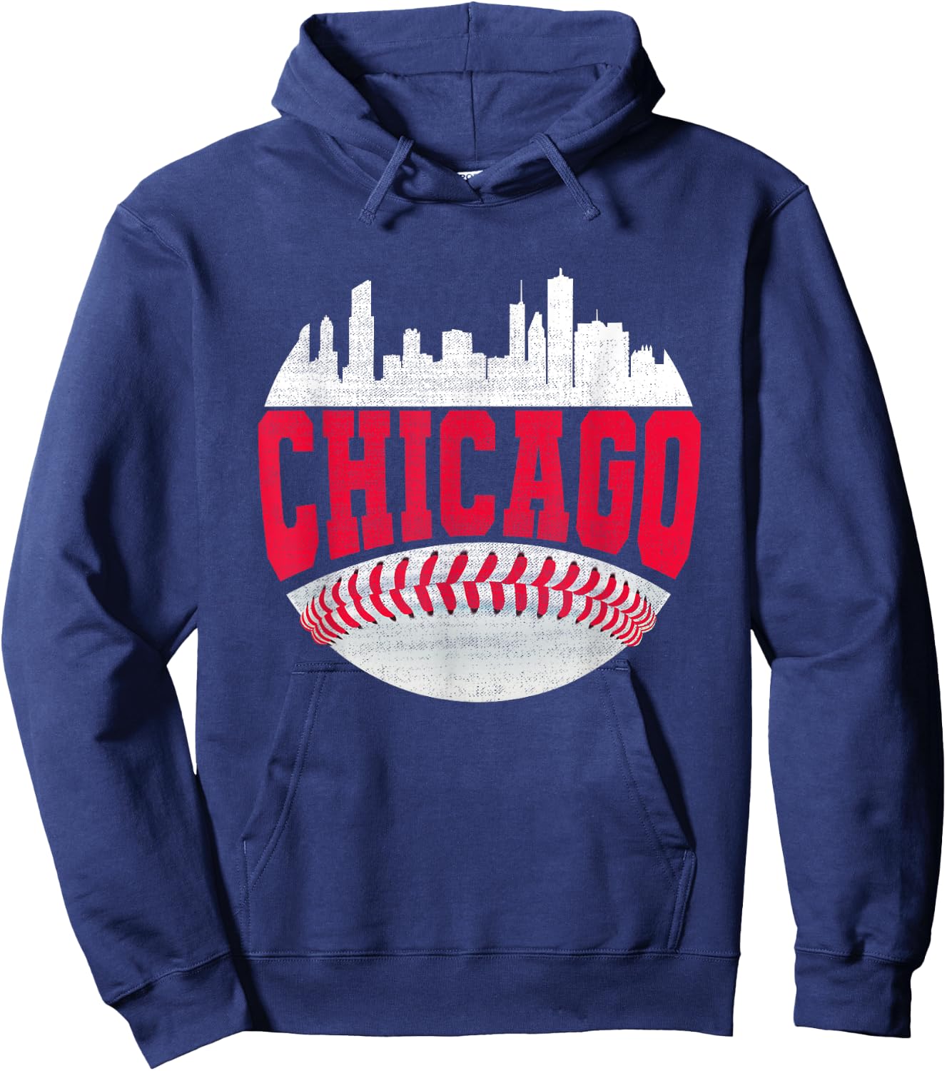Funny Chicago Vintage Baseball Lover Player Graphic Hoodie - Hoodie | Navy
