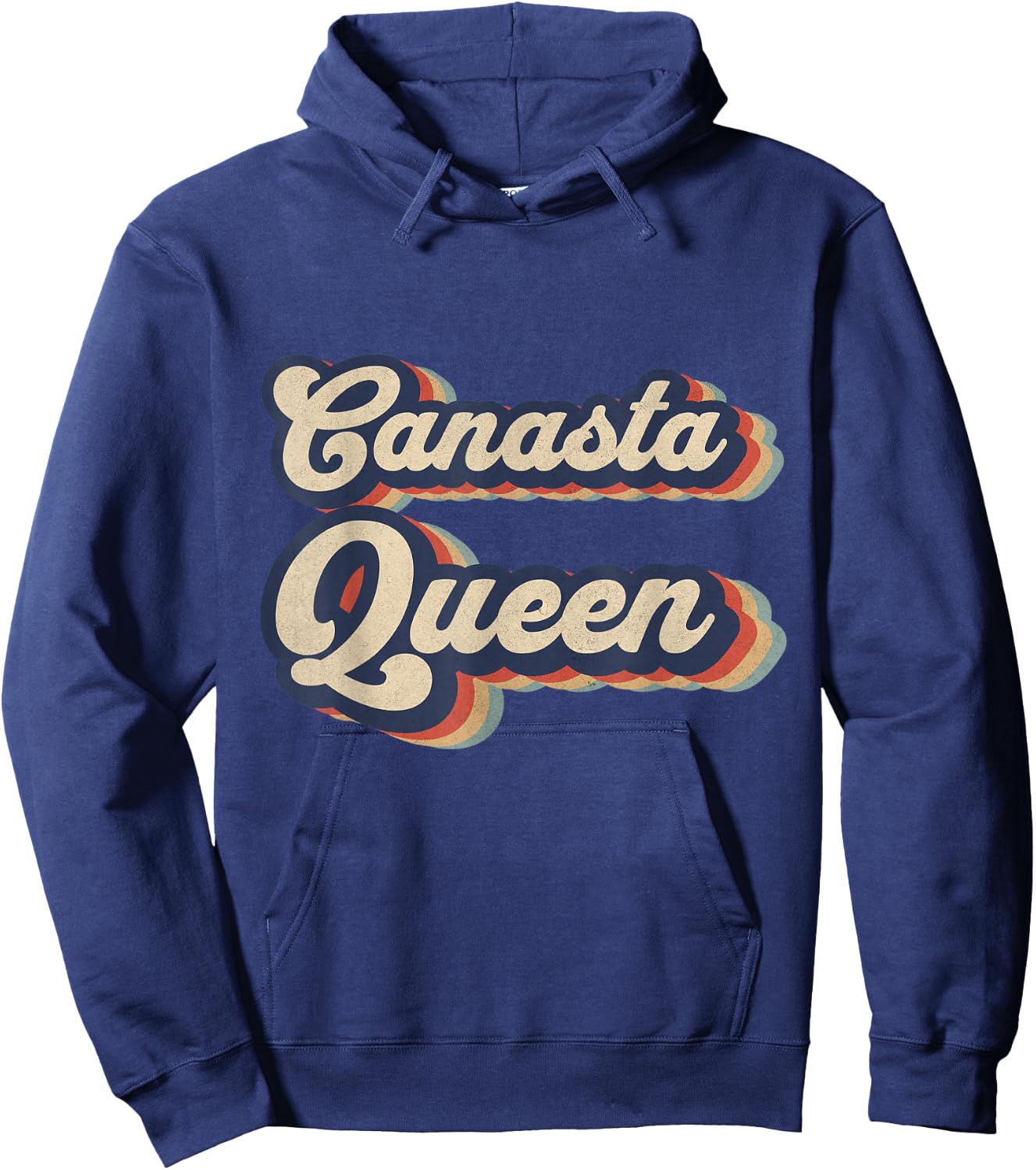 Funny Canasta Card Games Outfits Canasta Queen Vintage Designs Funny Canasta Card Game Hoodie - Hoodie | Navy