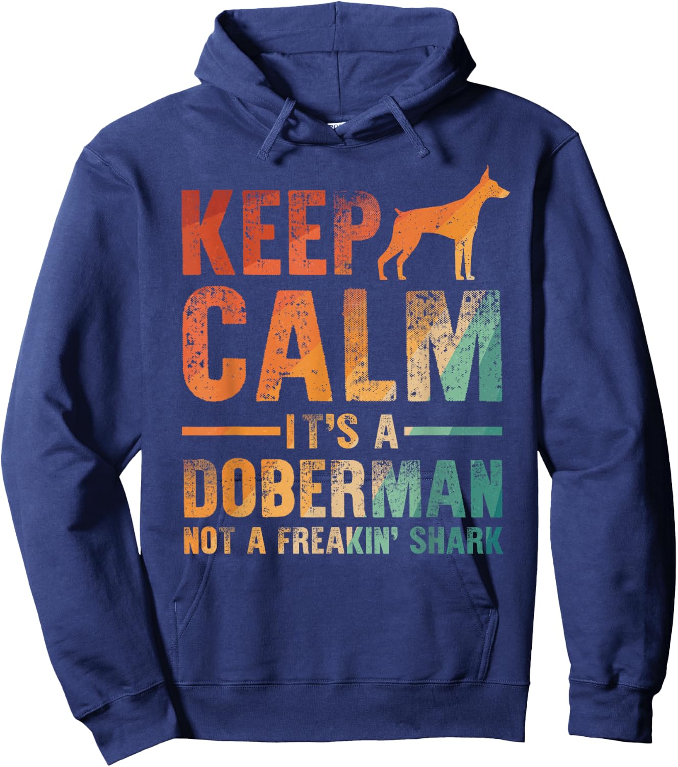 Funny Doberman Art Men Women Doberman Pinscher Dog Walker Hoodie - Hoodie | Navy
