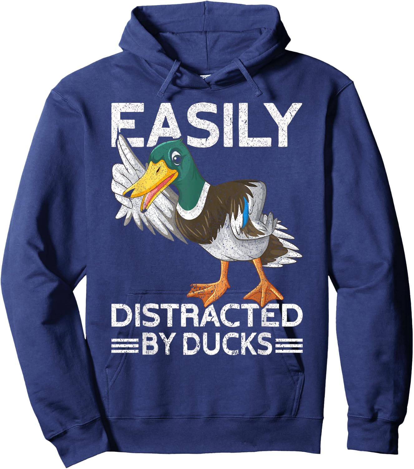 Easily Distracted By Ducks | Farm Lover Funny Duck Farmer Hoodie - Hoodie | Navy