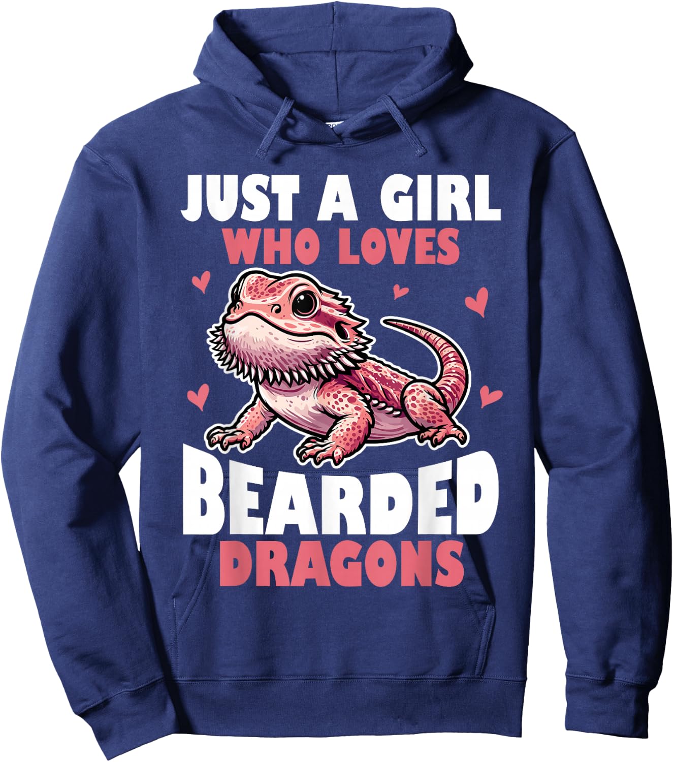 Funny Just a Girl Who Loves Bearded Dragons Reptile Lover Hoodie - Hoodie | Navy