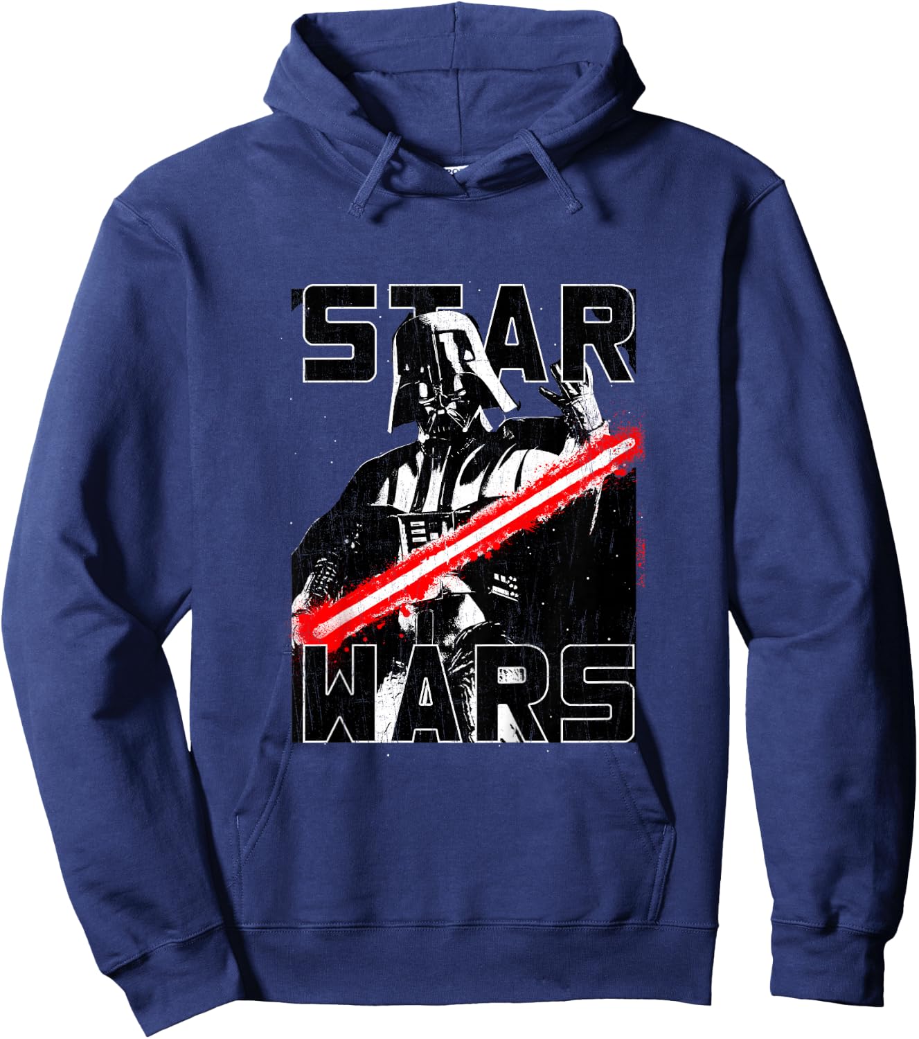 Kids Star Wars Classic Distressed Darth Vader Retro Lightning Hoodie - Hoodie | Navy