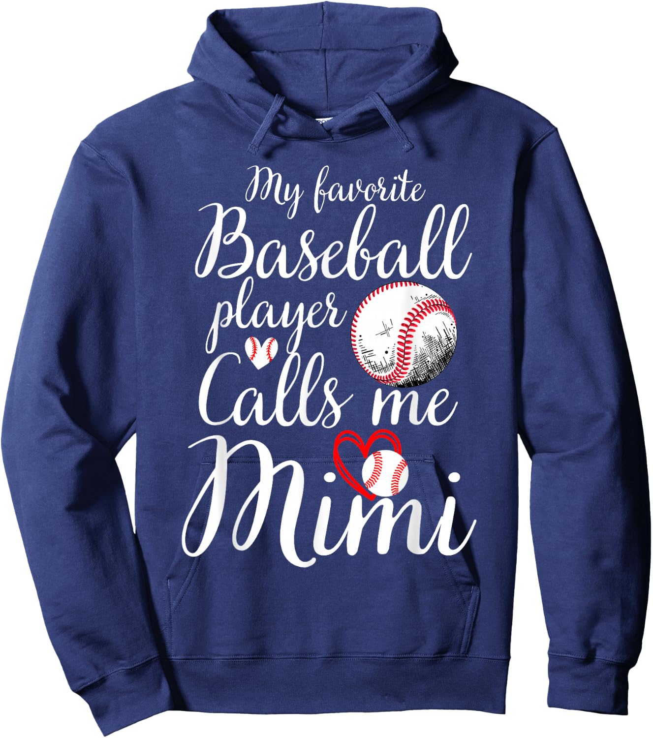 My Favorite Baseball Player Calls Me Mimi Cute Mimi Baseball Hoodie - Hoodie | Navy