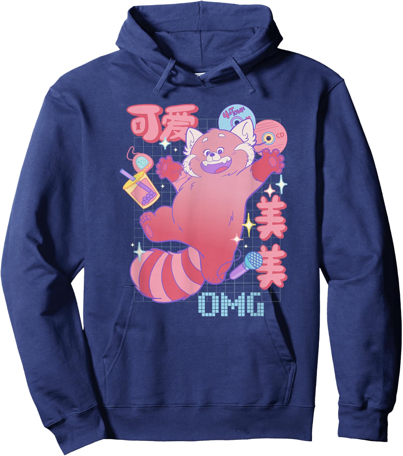 Disney Pixar Turning Red Mei OMG Kanji Hoodie - Hoodie | Navy