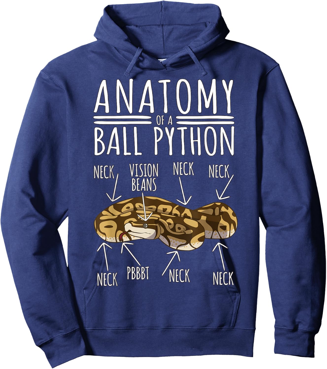 Python Snake Owner - Anatomy Of A Ball Python Hoodie - Hoodie | Navy