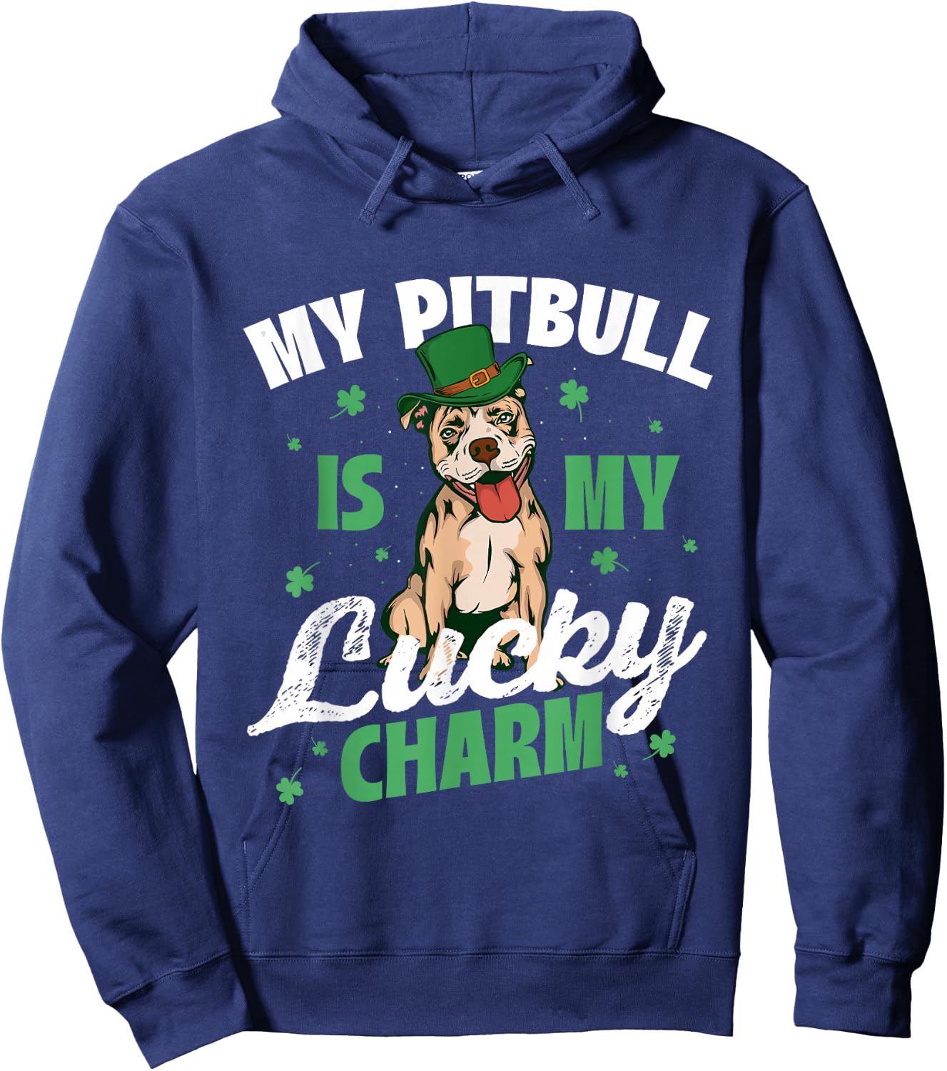 My Pitbull Is My Lucky Charm - Pittie Lover Dog Owner Hoodie - Hoodie | Navy