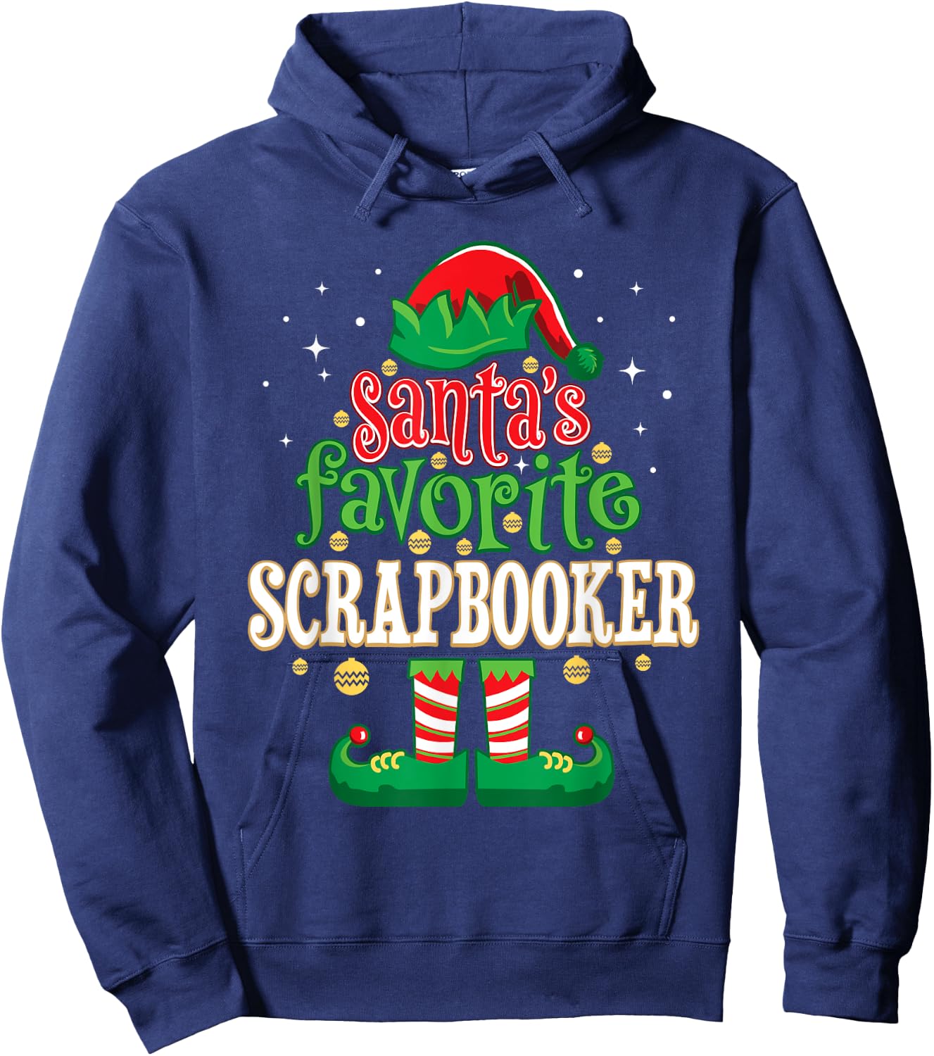 Santa's Favorite Scrapbooker Christmas Matching Scrapbooking Hoodie - Hoodie | Navy
