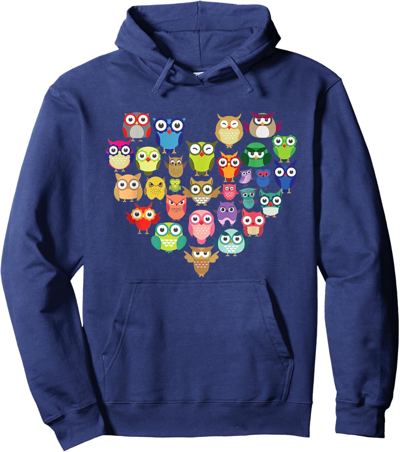 Owl Heart Love Cute Owls Bird Nerd Watching Birdwatching Hoodie - Hoodie | Navy
