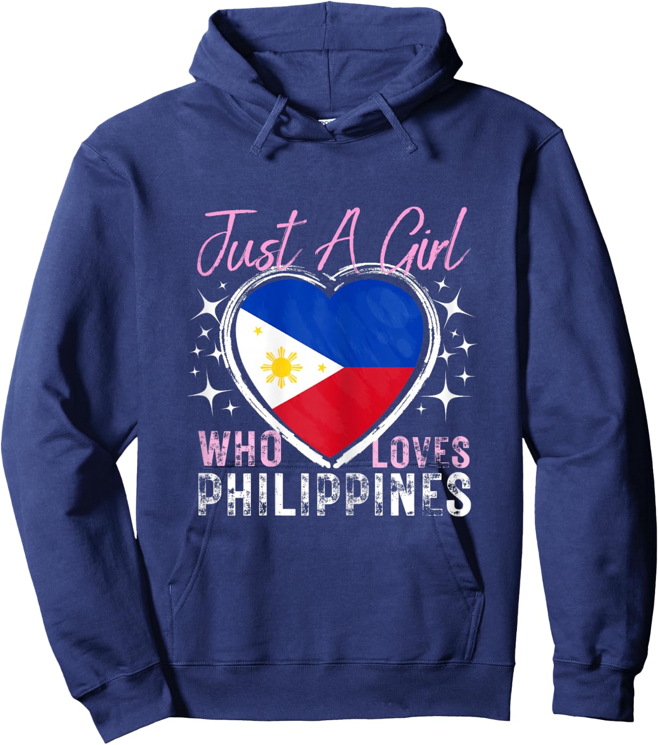 Just A Girl Who Loves Philippines Heart Flag for Girls Hoodie - Hoodie | Navy