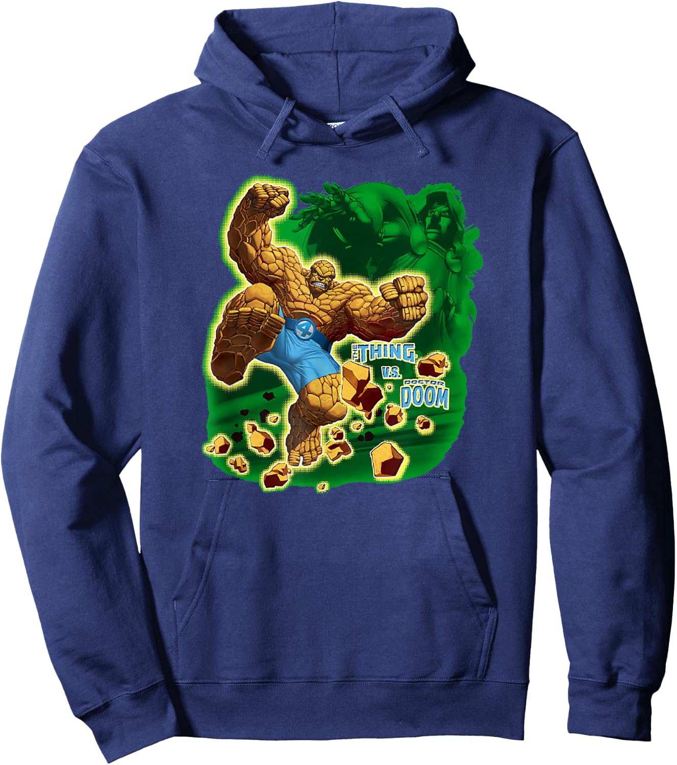 Marvel Fantastic Four The Thing Vs Doctor Doom Vintage Hoodie - Hoodie | Navy