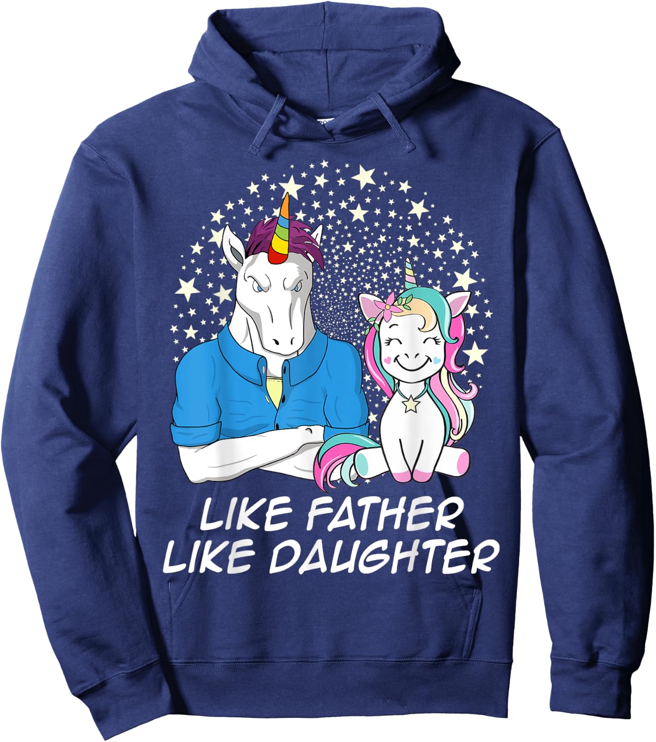 Like Father Like Daughter Unicorn Matching For Dad Kid Hoodie - Hoodie | Navy